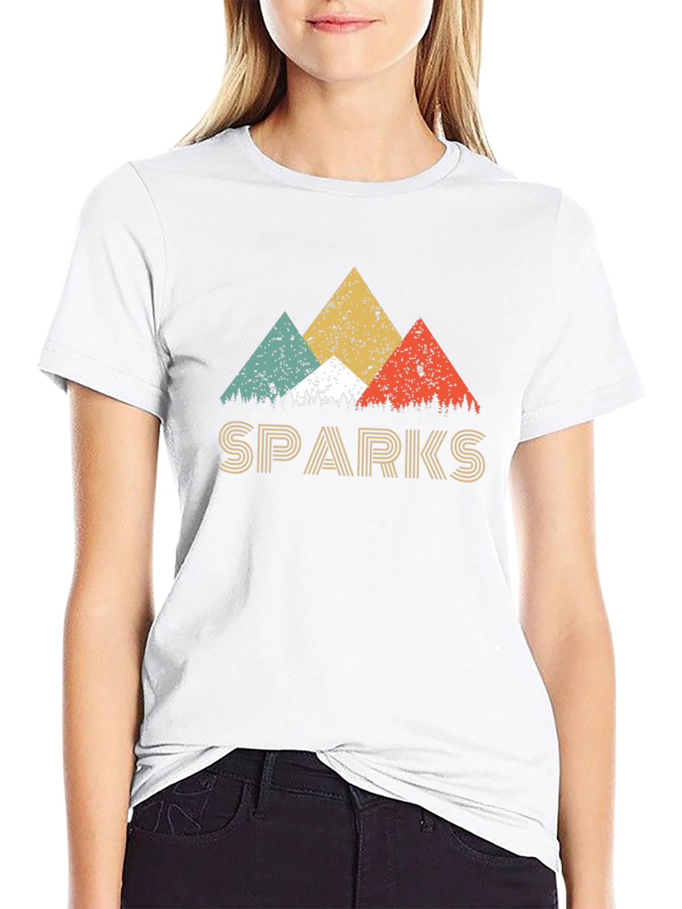 Retro Sparks Graphic Tee - Mountain Design