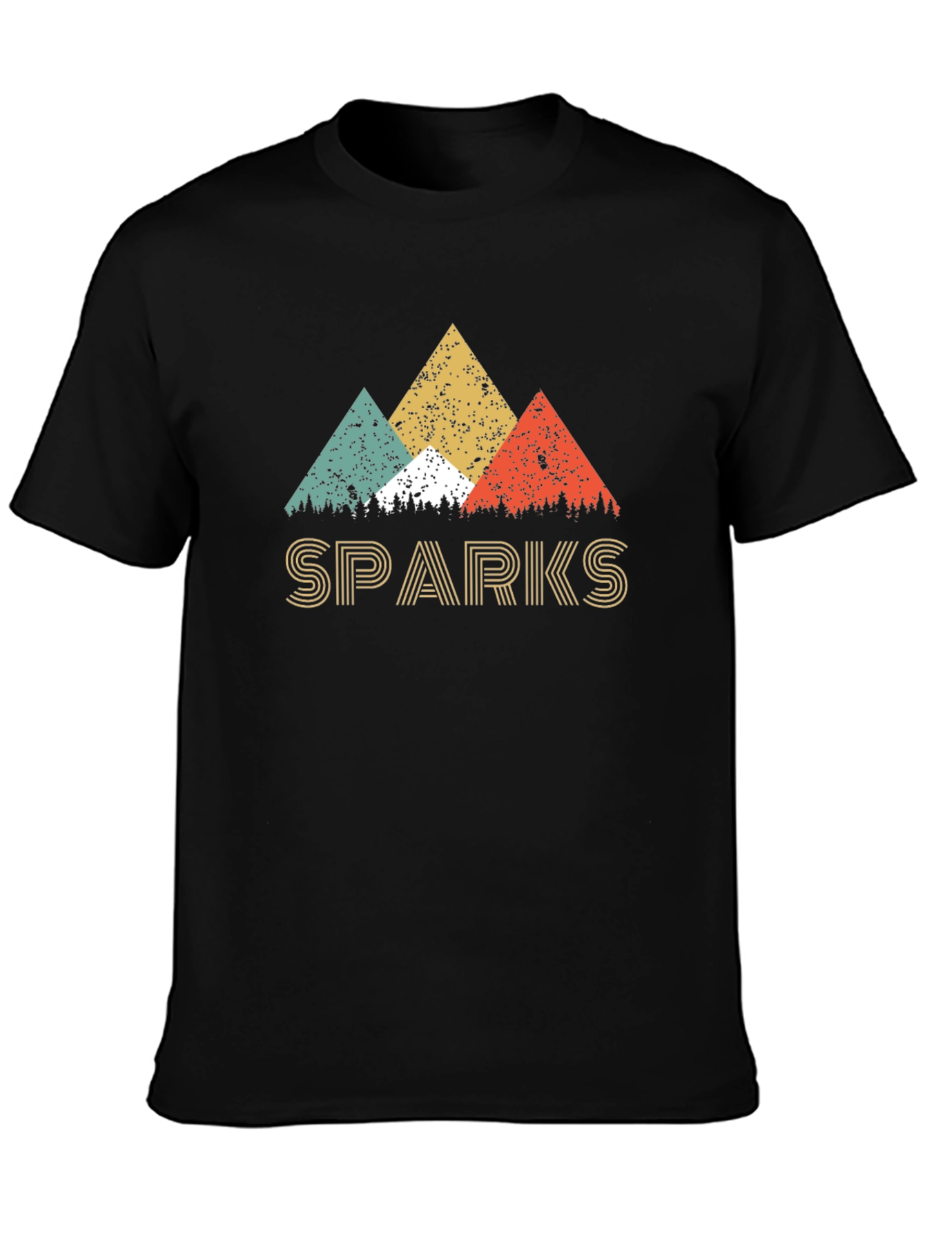 Retro Sparks Graphic Tee - Mountain Design
