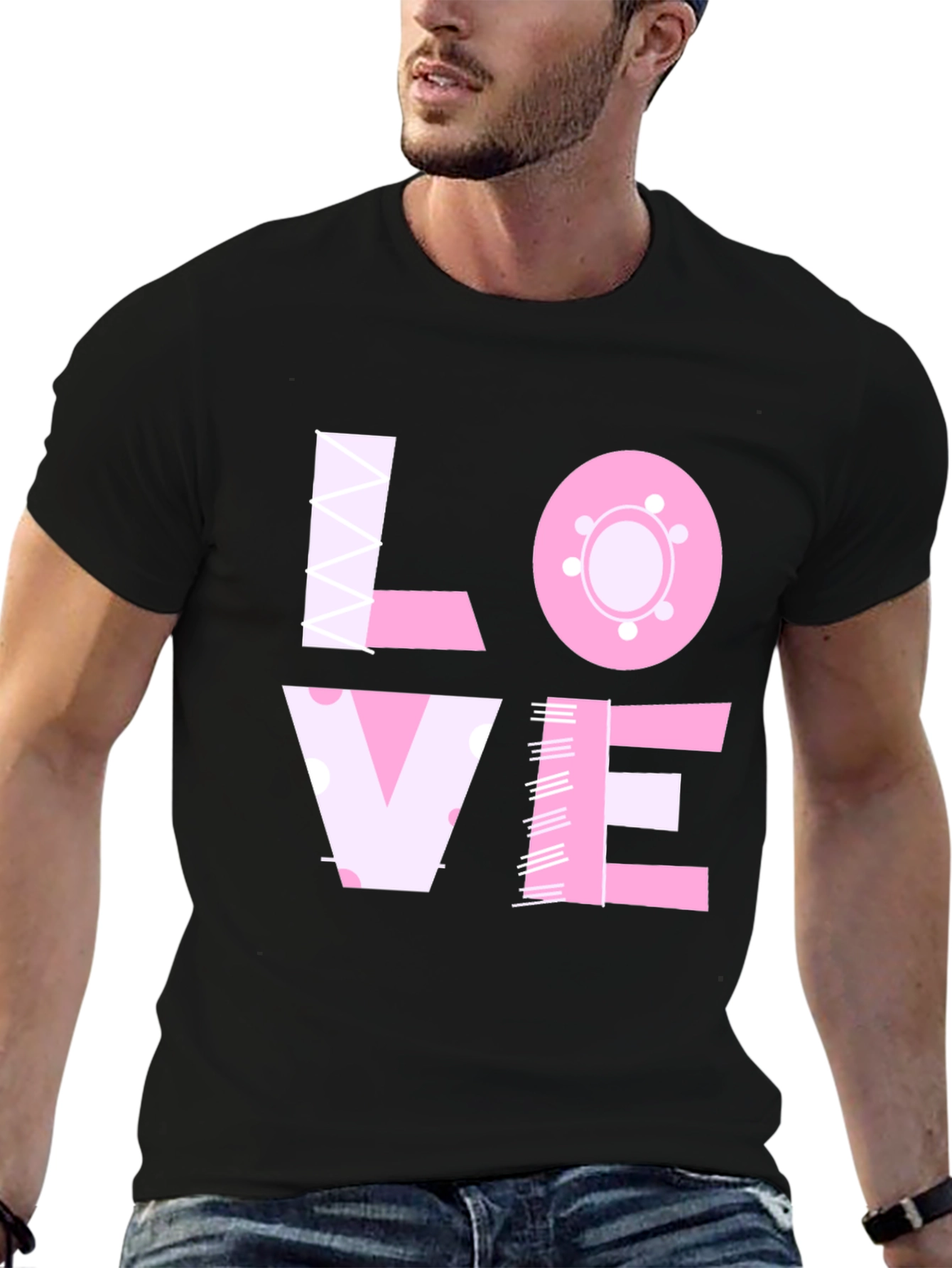 LOVE Graphic Black Crew Neck T-Shirt