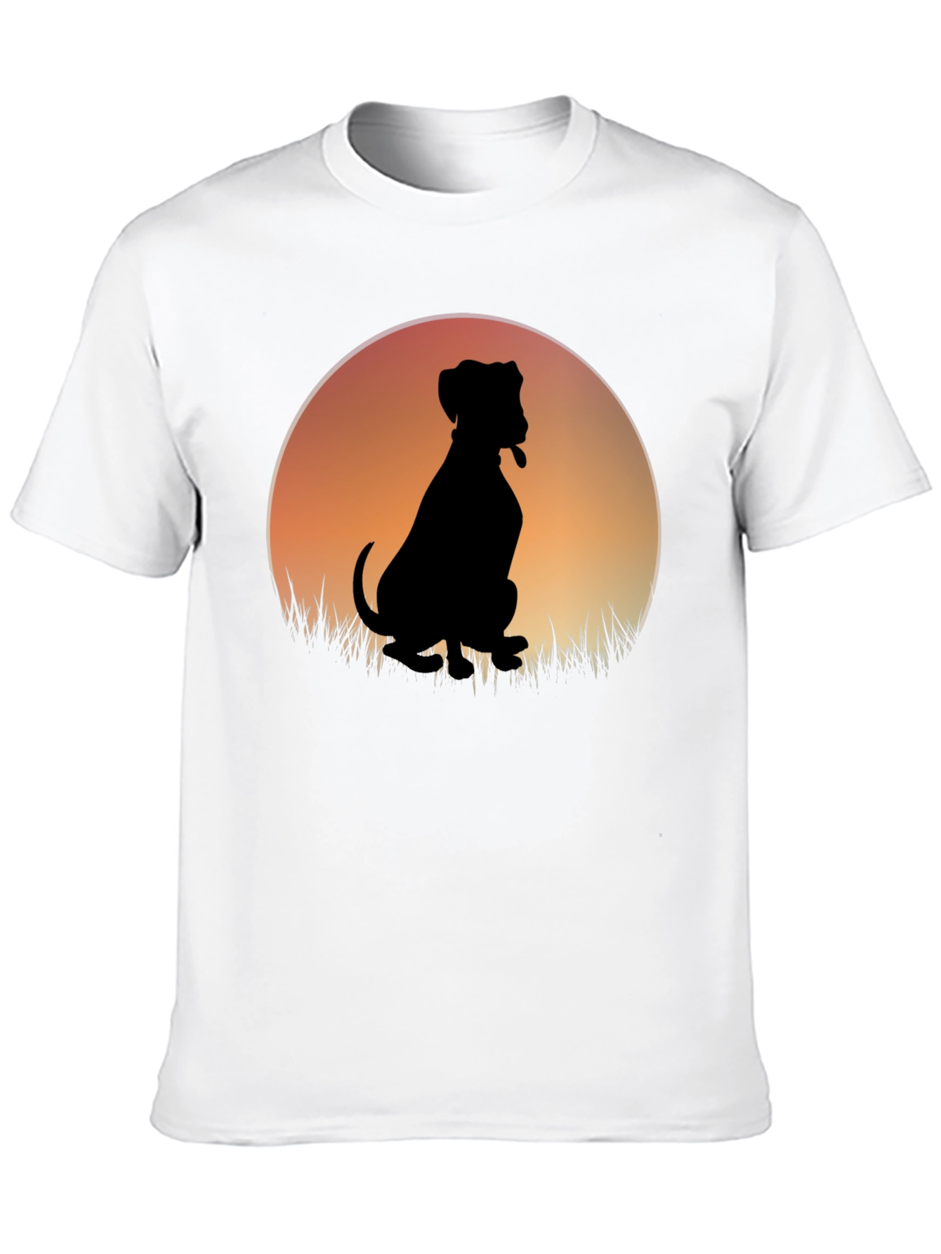 Dog Silhouette T-Shirt - Sunset Graphic Tee