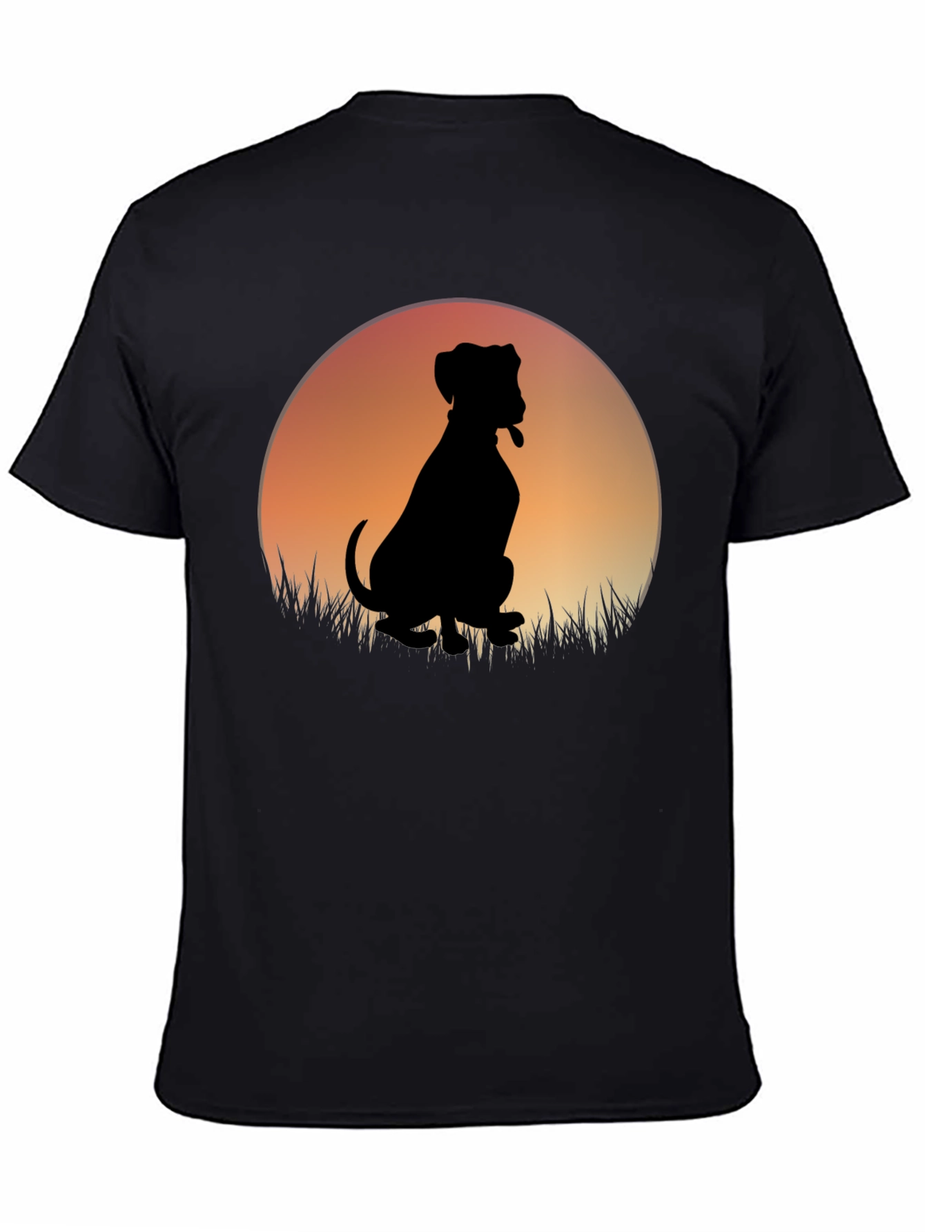 Dog Silhouette T-Shirt - Sunset Graphic Tee