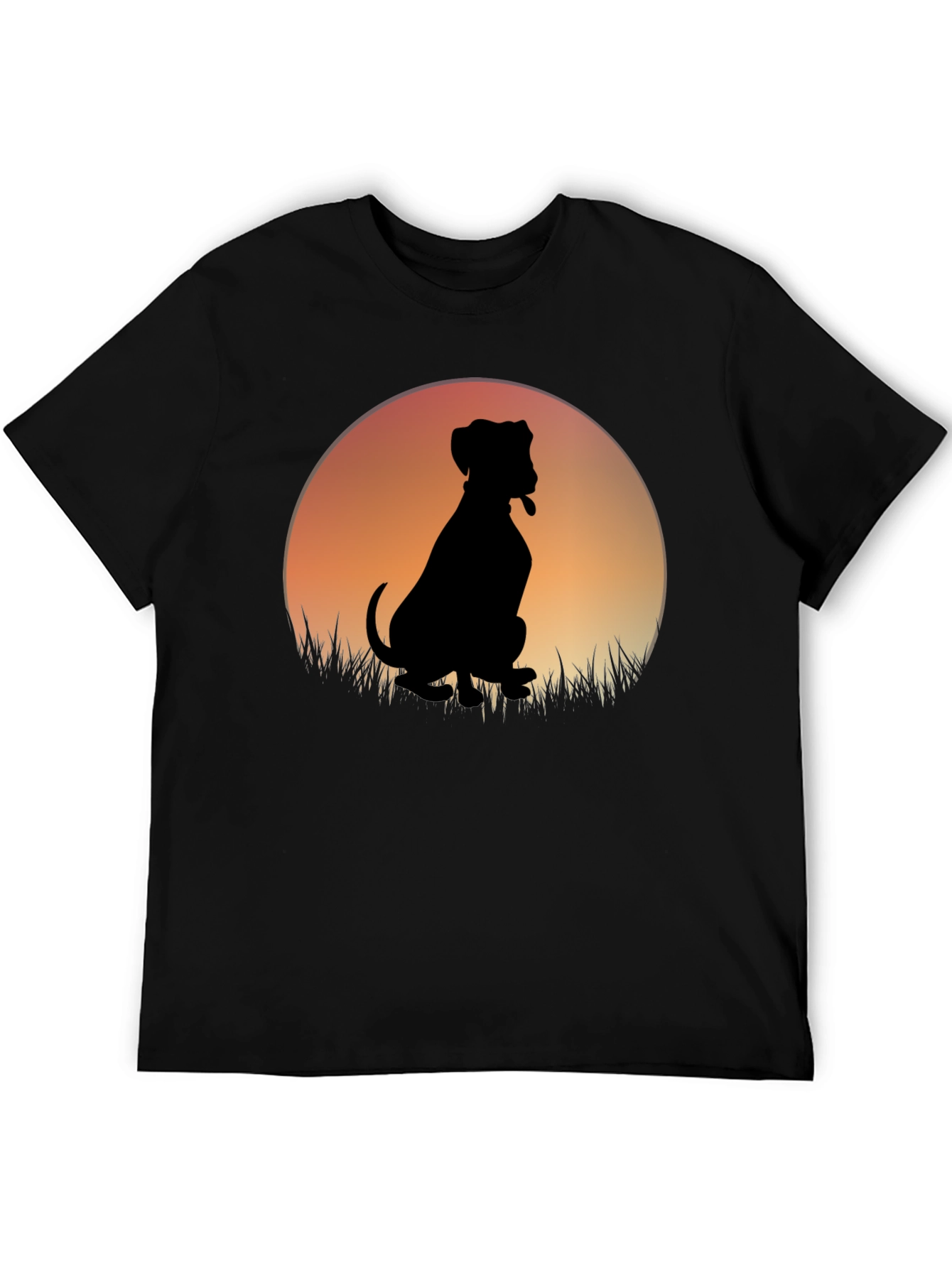 Dog Silhouette T-Shirt - Sunset Graphic Tee