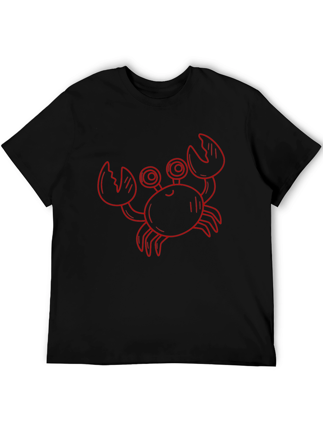 Red Crab Graphic Black T-Shirt