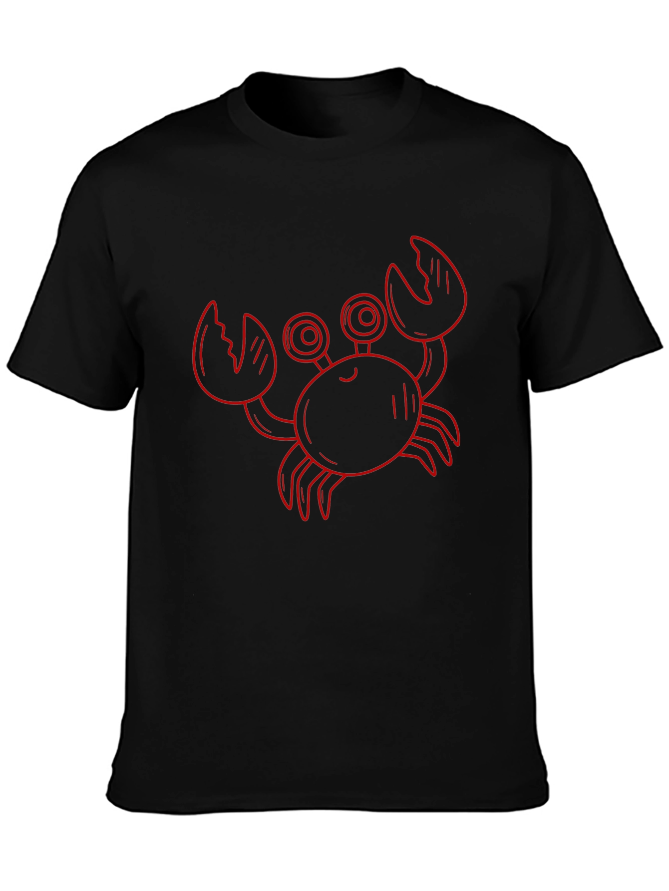 Red Crab Graphic Black T-Shirt