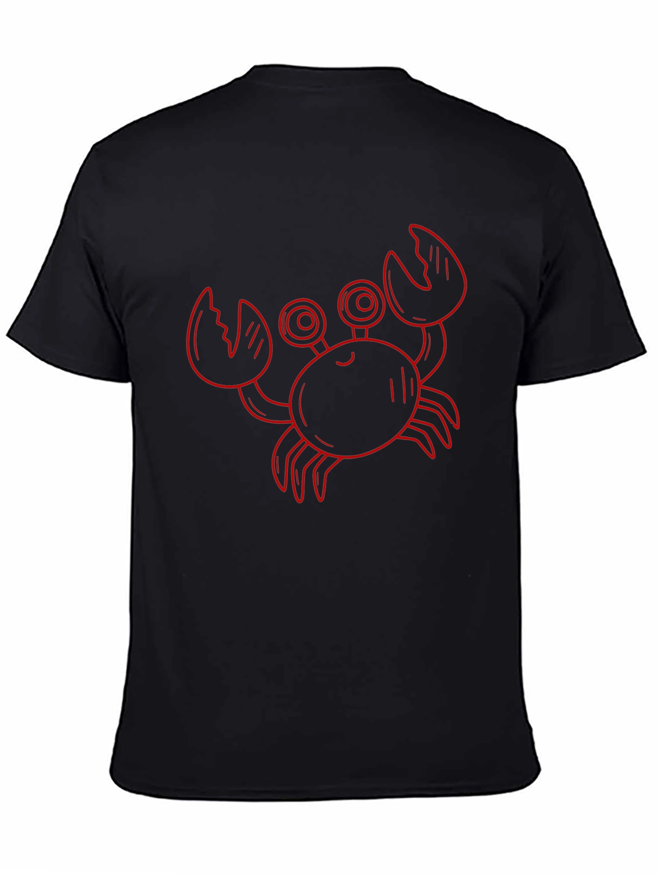 Red Crab Graphic Black T-Shirt