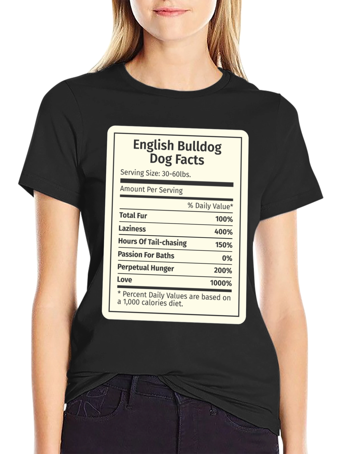 English Bulldog Dog Facts T-Shirt - Funny Novelty Tee