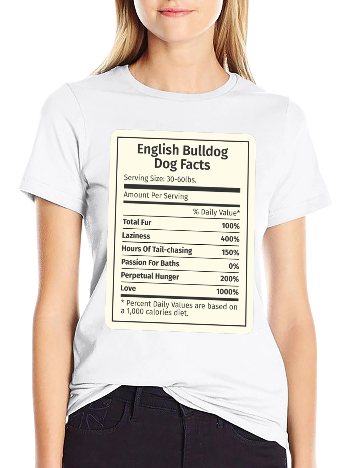 English Bulldog Dog Facts T-Shirt - Funny Novelty Tee