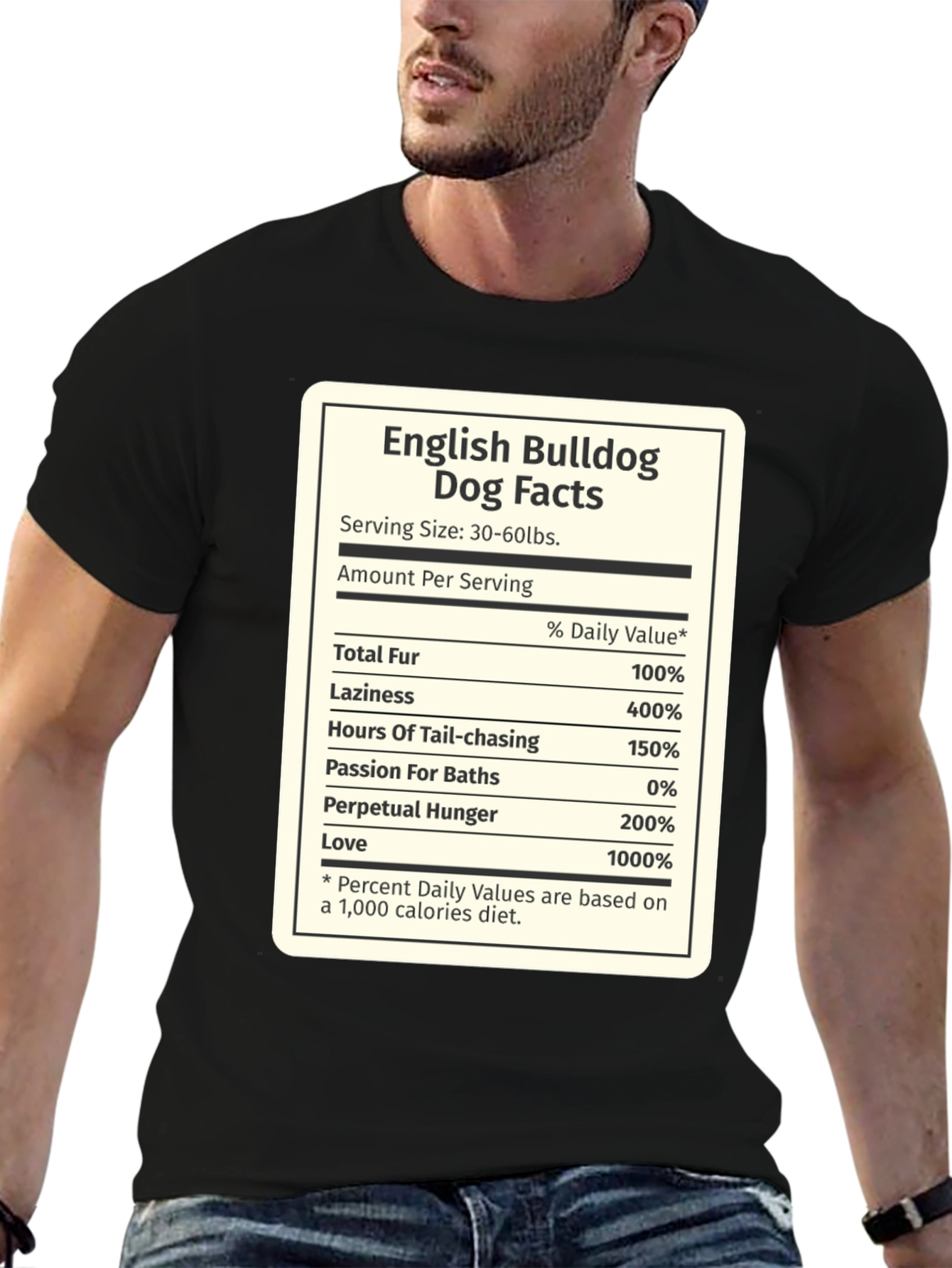 English Bulldog Dog Facts T-Shirt - Funny Novelty Tee