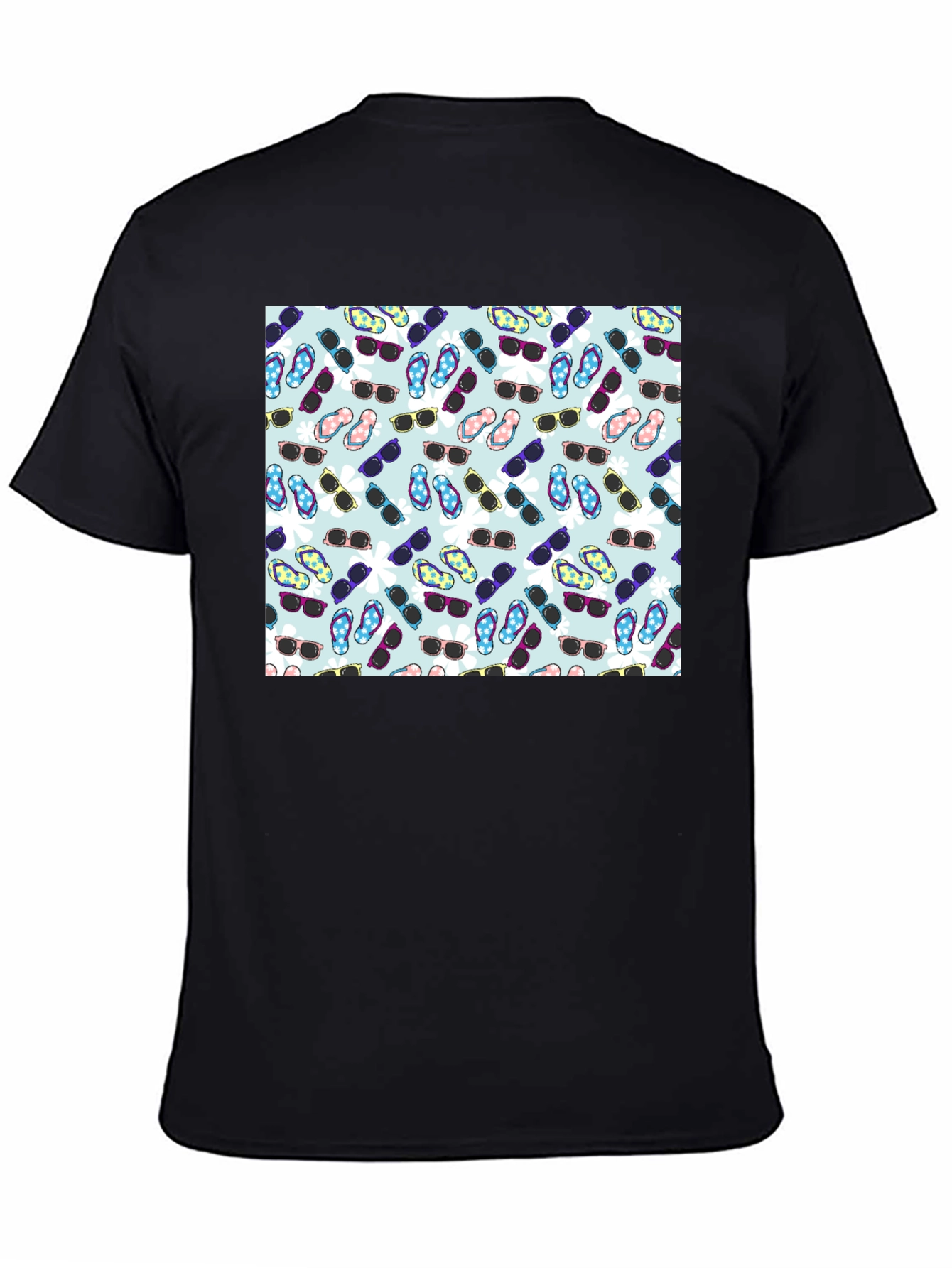 Sunglasses & Flip Flops Pattern T-Shirt