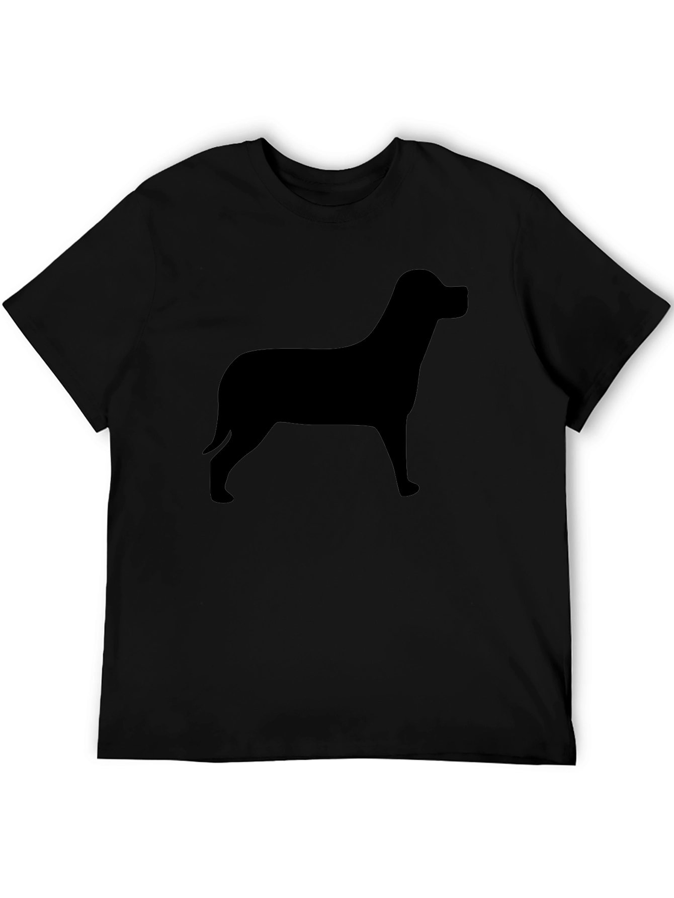 Dog Silhouette Graphic Tee - Mens Black T-Shirt