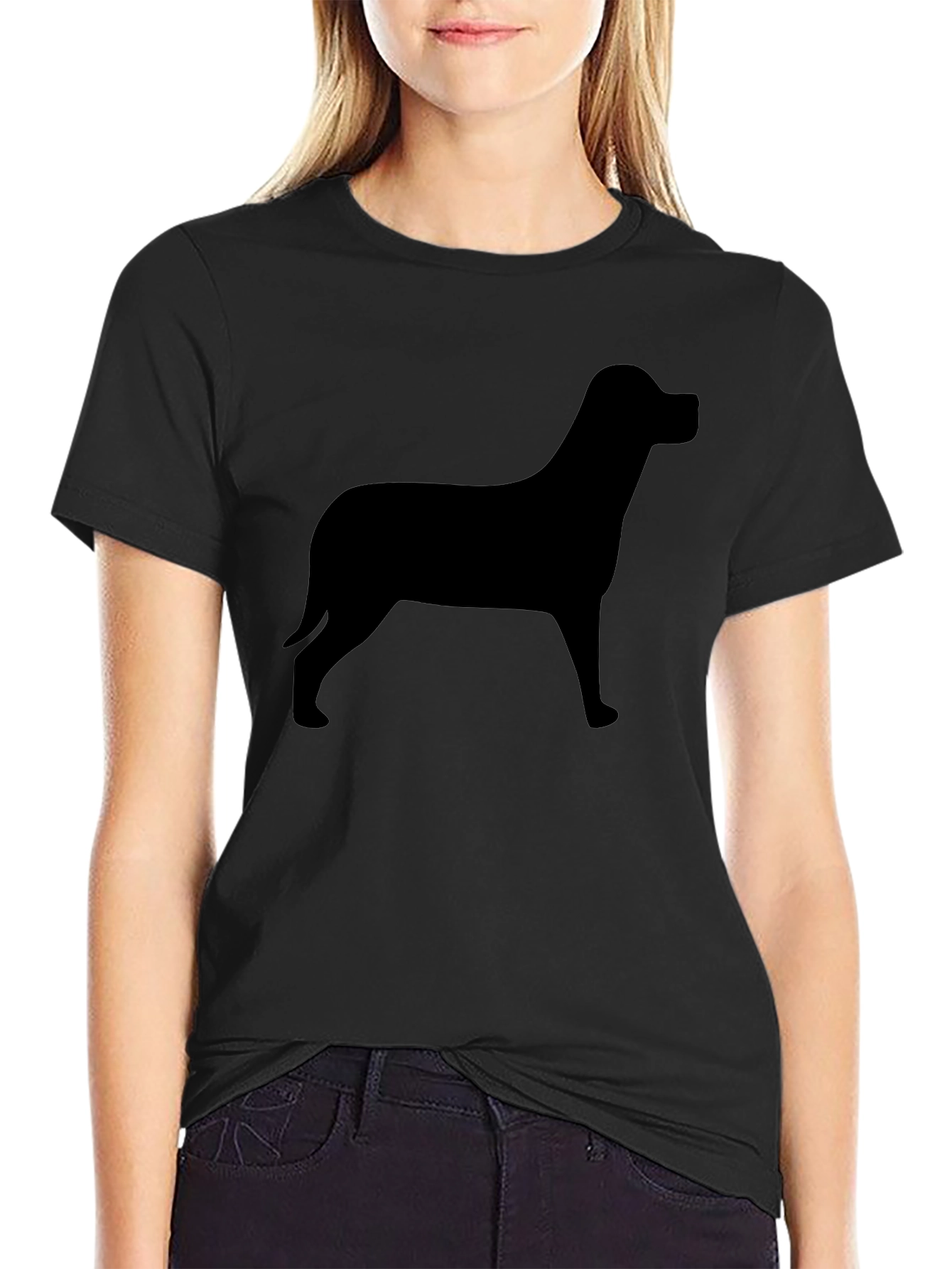 Dog Silhouette Graphic Tee - Mens Black T-Shirt