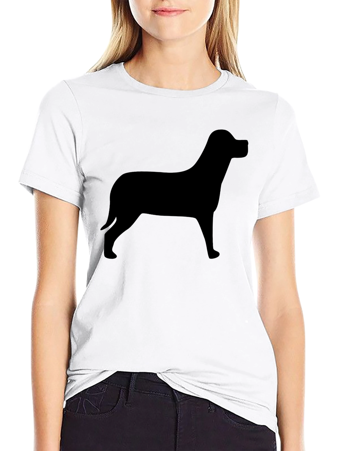 Dog Silhouette Graphic Tee - Mens Black T-Shirt