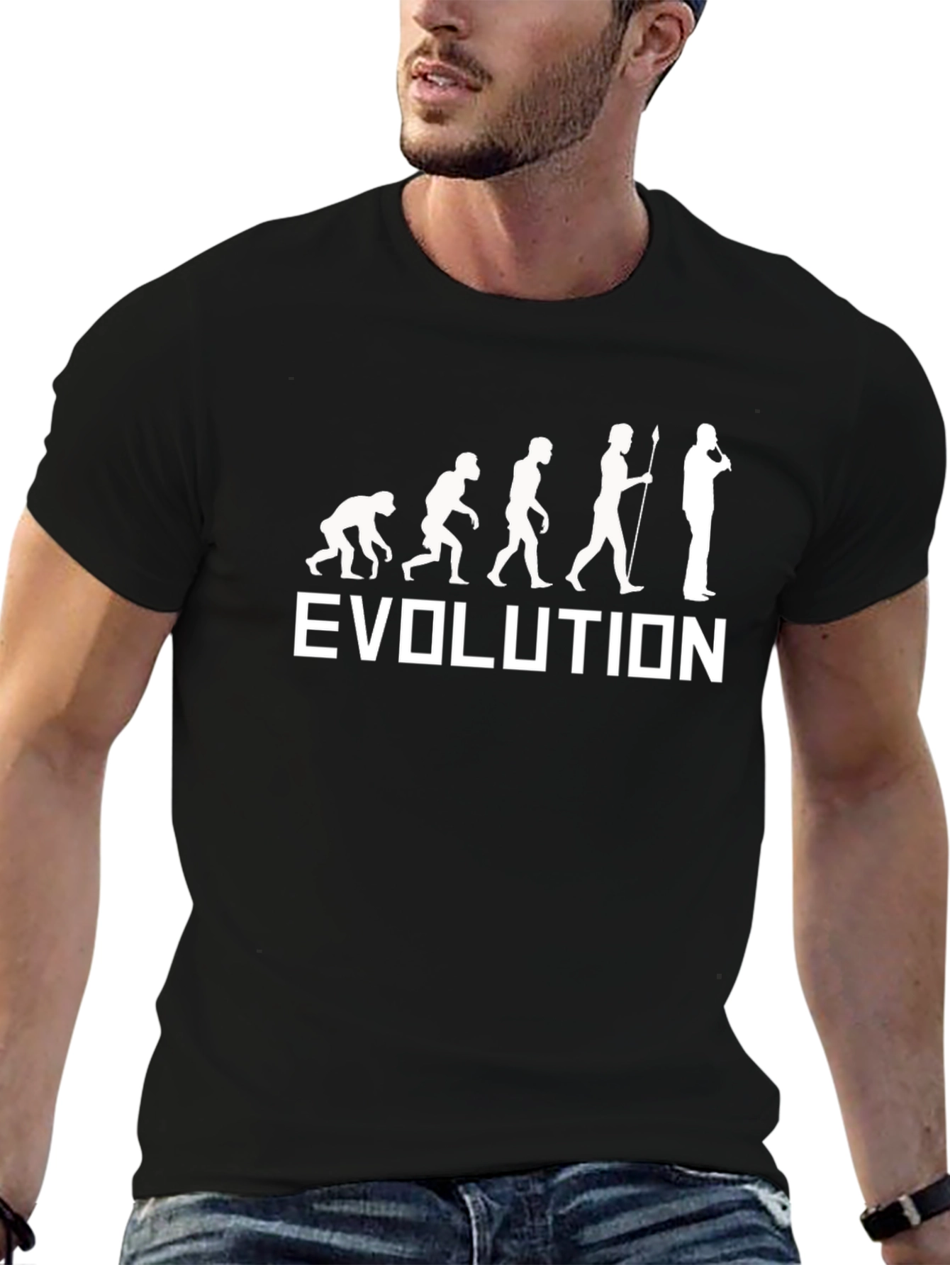 Evolution Mens Black Graphic T-Shirt