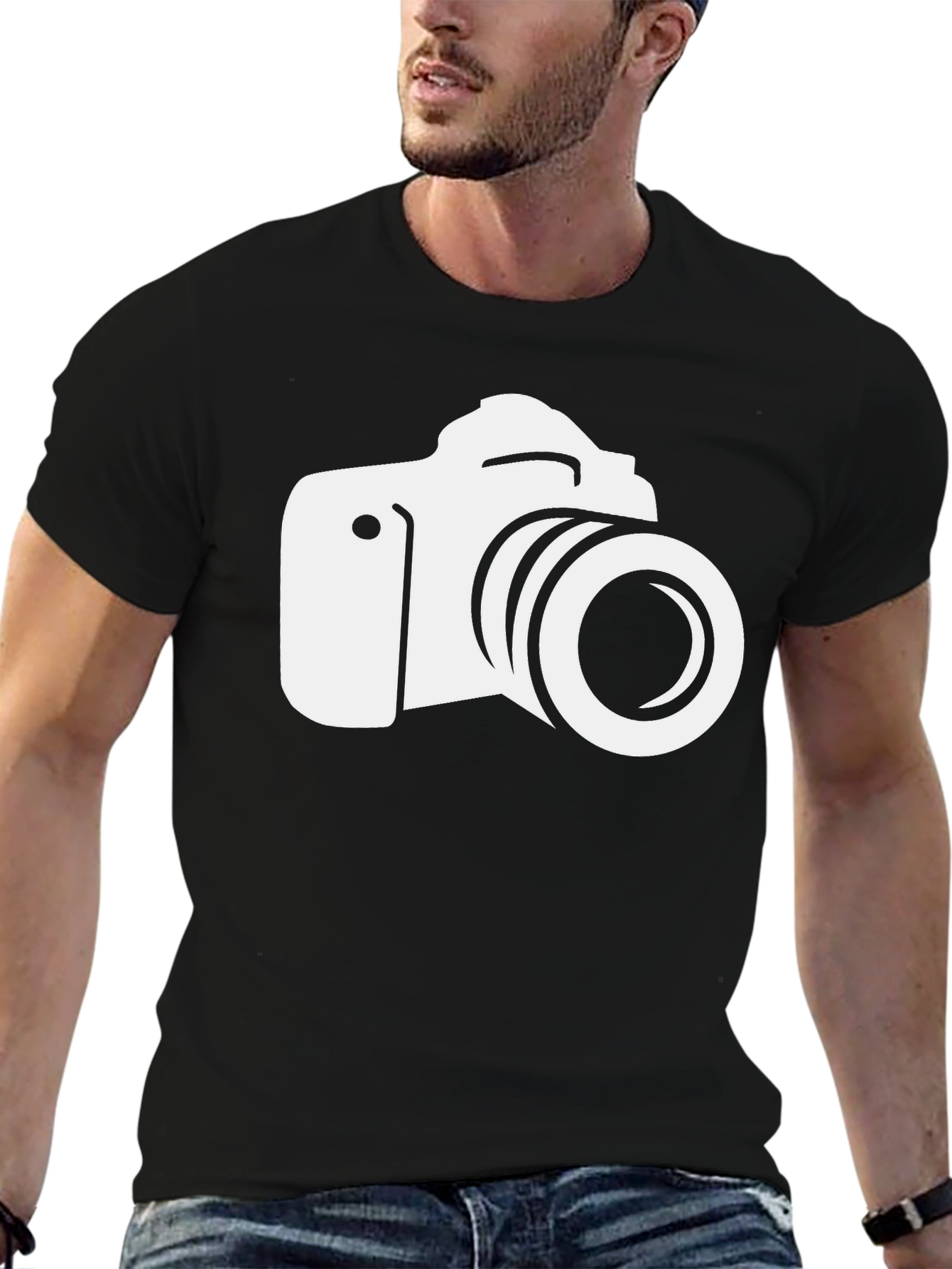 Camera Graphic T-Shirt - Black Cotton Tee