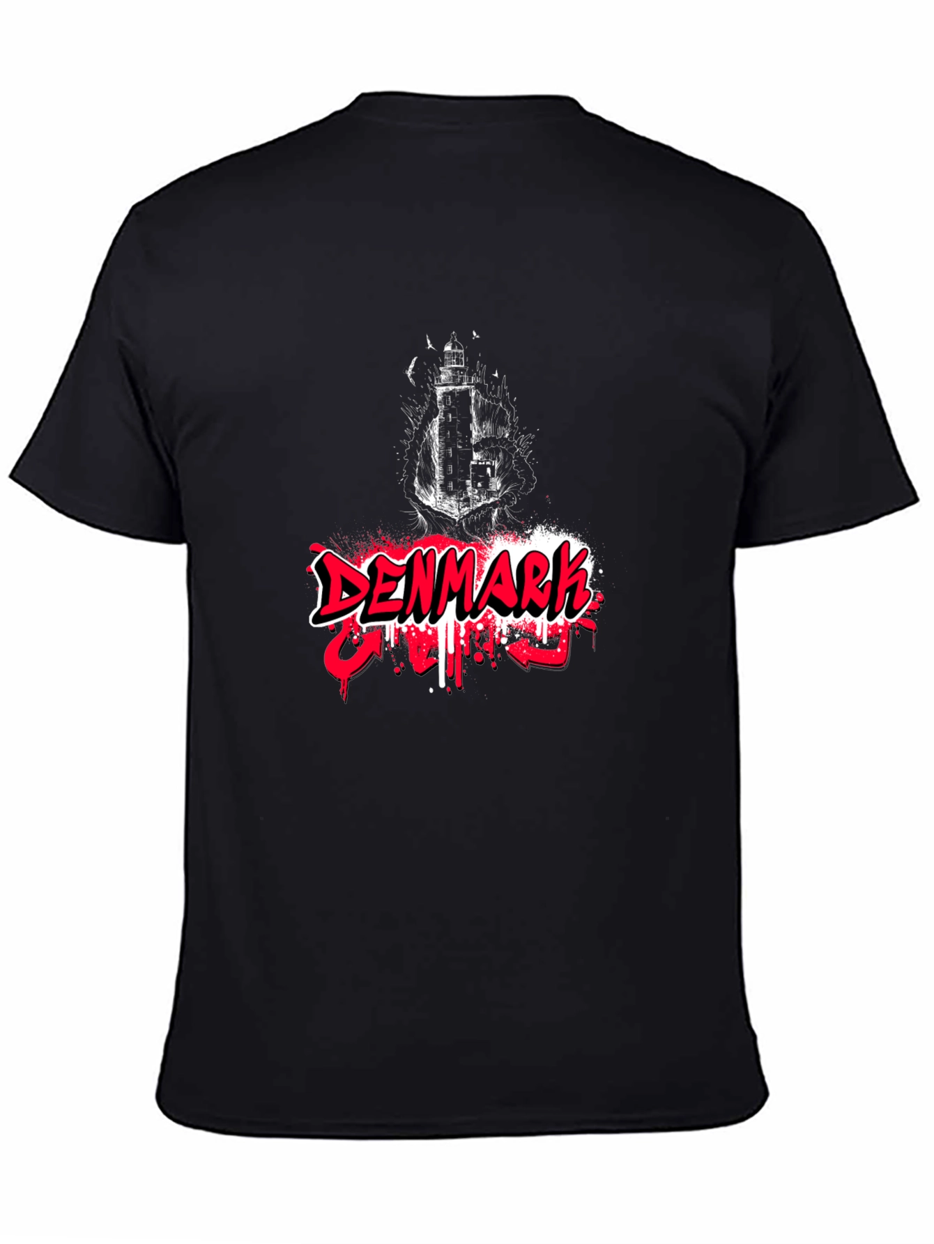 Denmark Graphic Tee - Black Cotton Blend