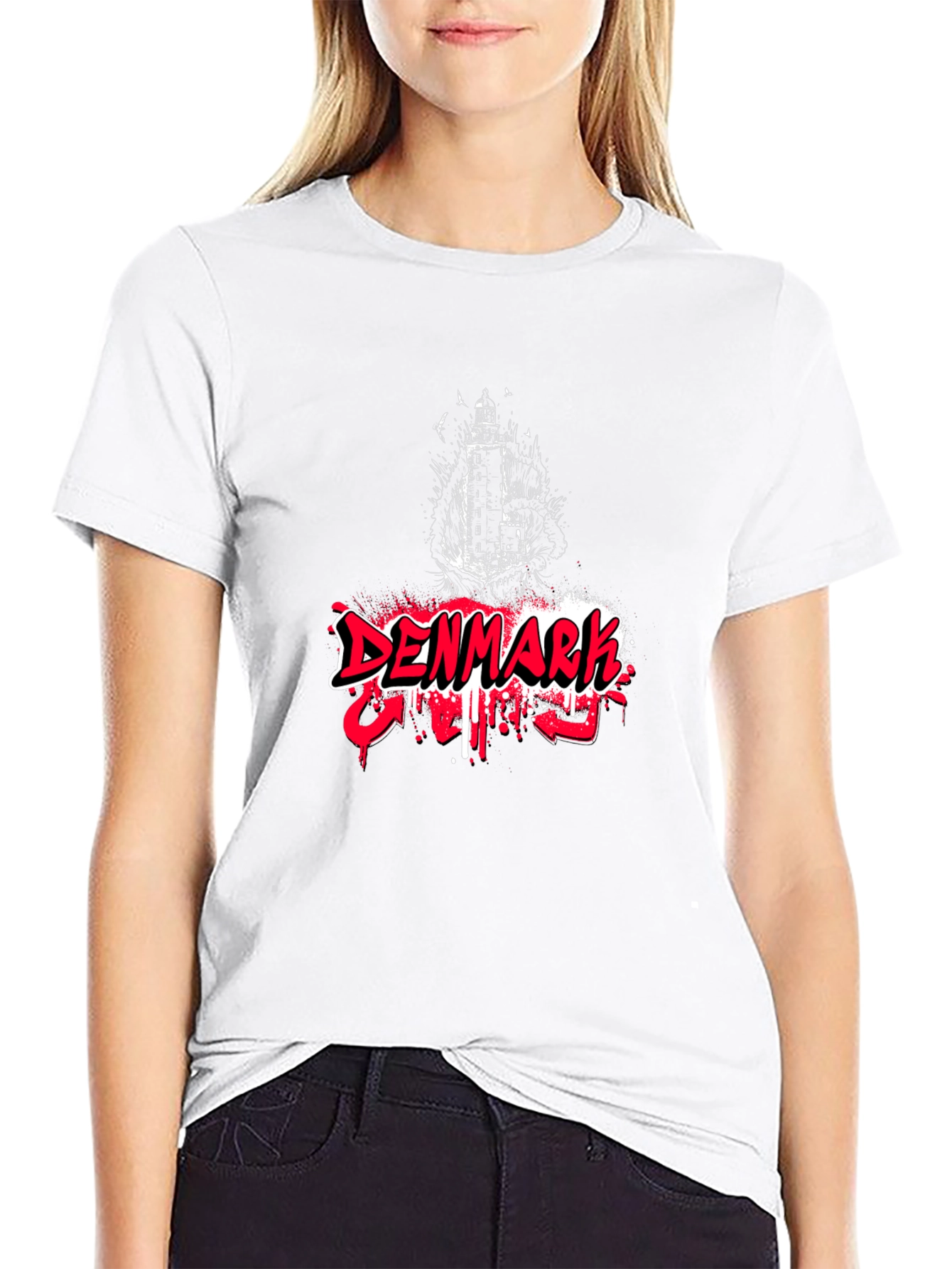 Denmark Graphic Tee - Black Cotton Blend