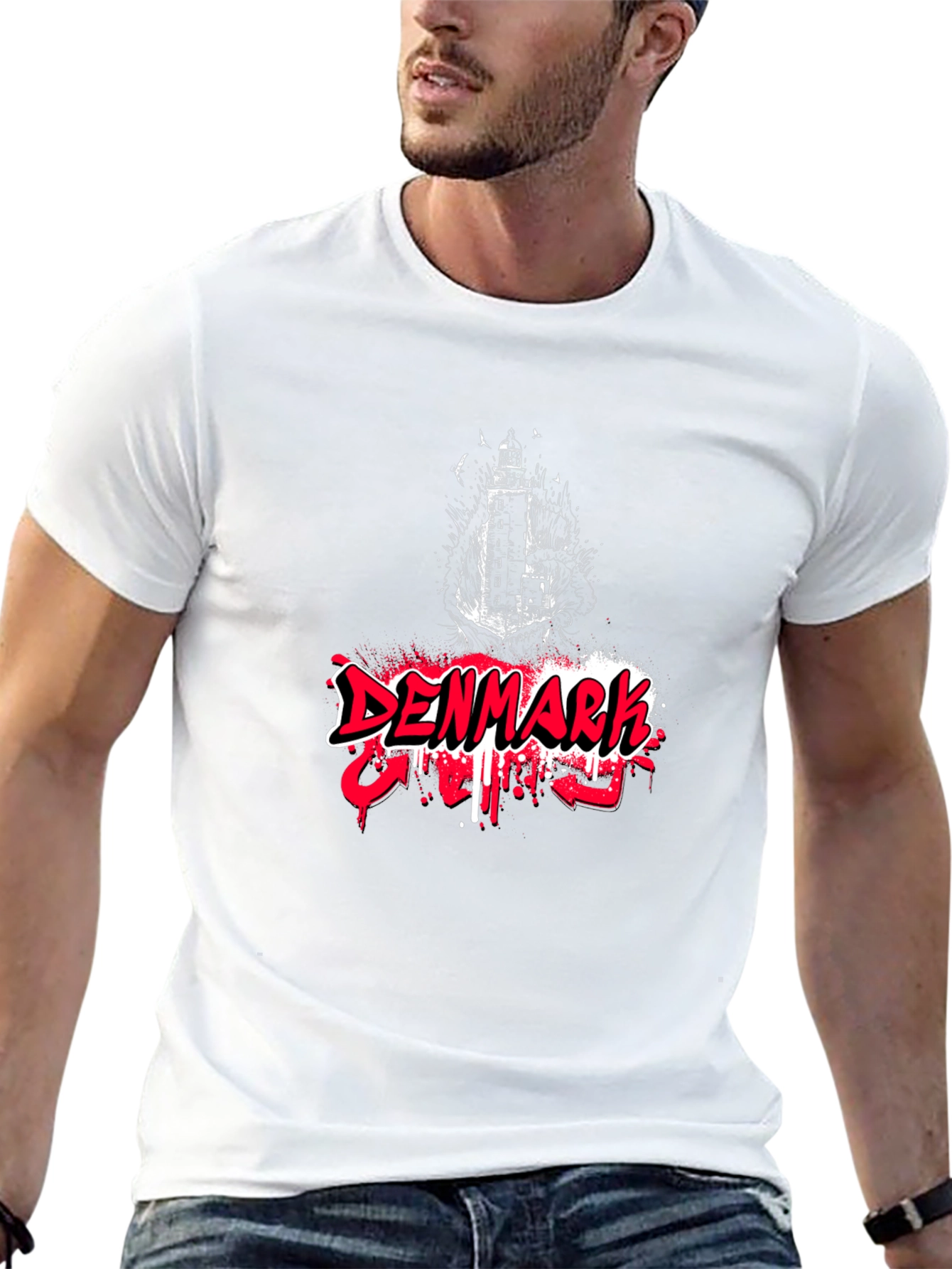 Denmark Graphic Tee - Black Cotton Blend