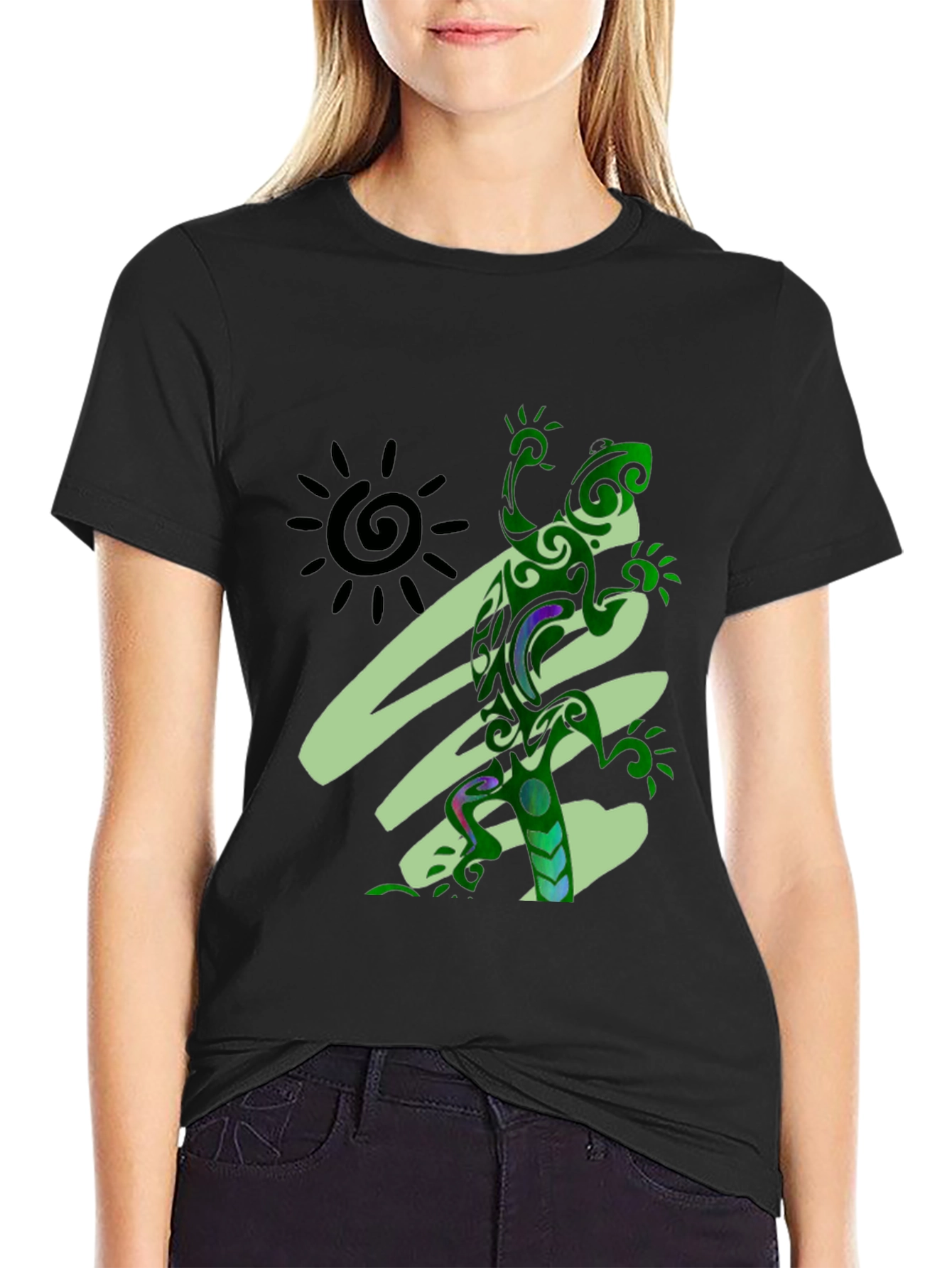 Tribal Lizard Graphic Tee - Unique Design