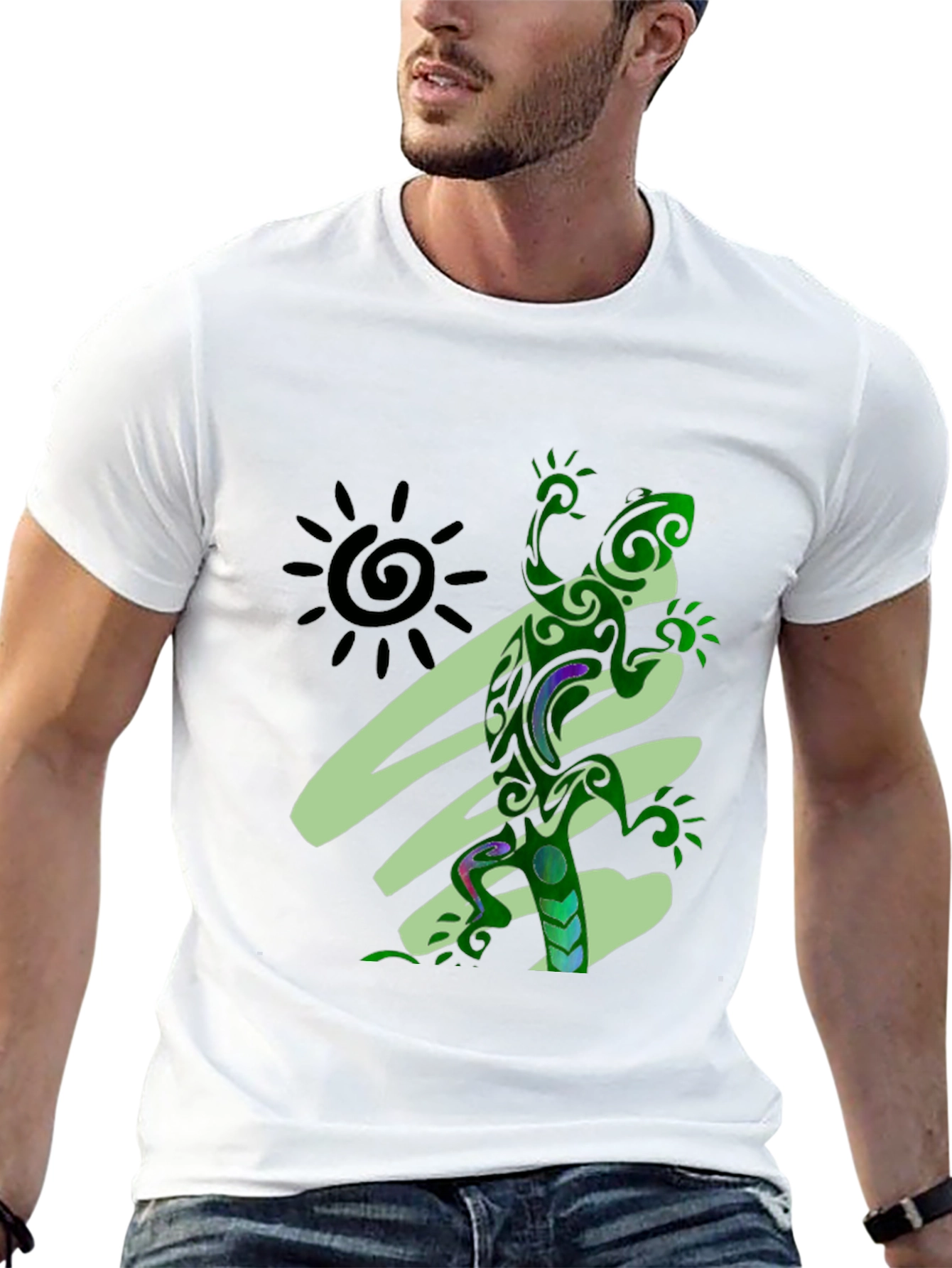 Tribal Lizard Graphic Tee - Unique Design