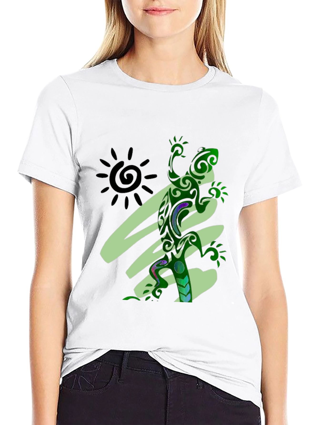 Tribal Lizard Graphic Tee - Unique Design