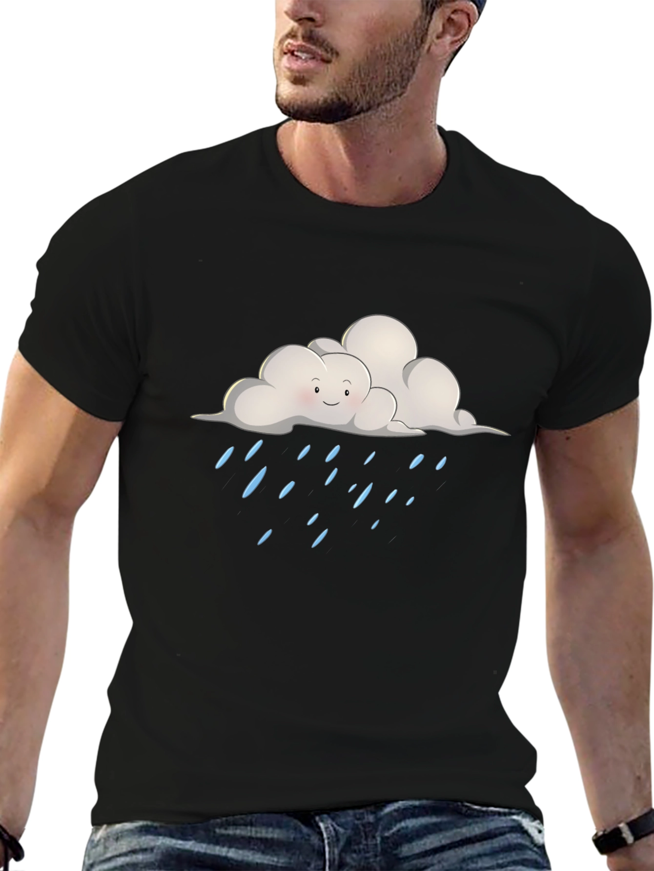 Cloudy Rainday T-Shirt - Unisex Black Tee
