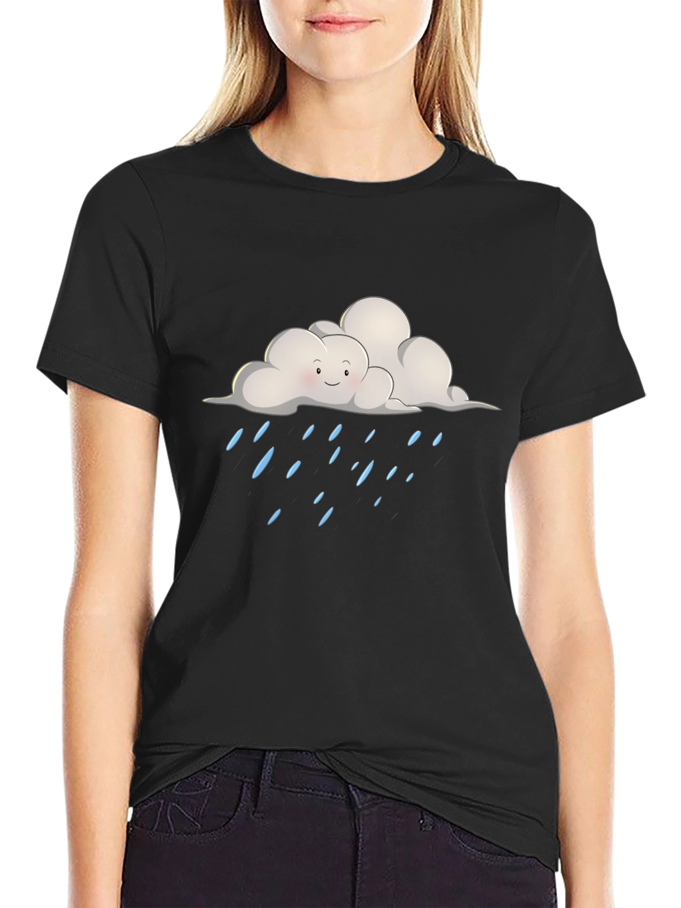 Cloudy Rainday T-Shirt - Unisex Black Tee