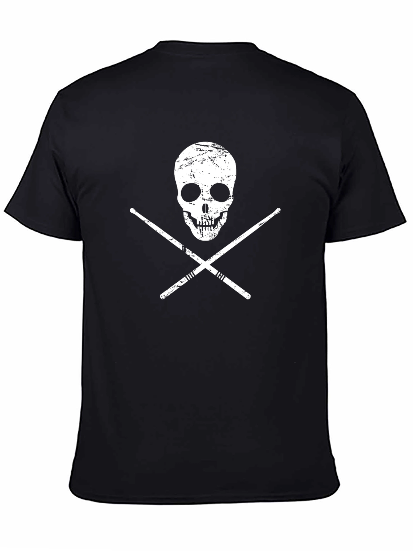 Skull & Drumsticks Graphic Tee - Black