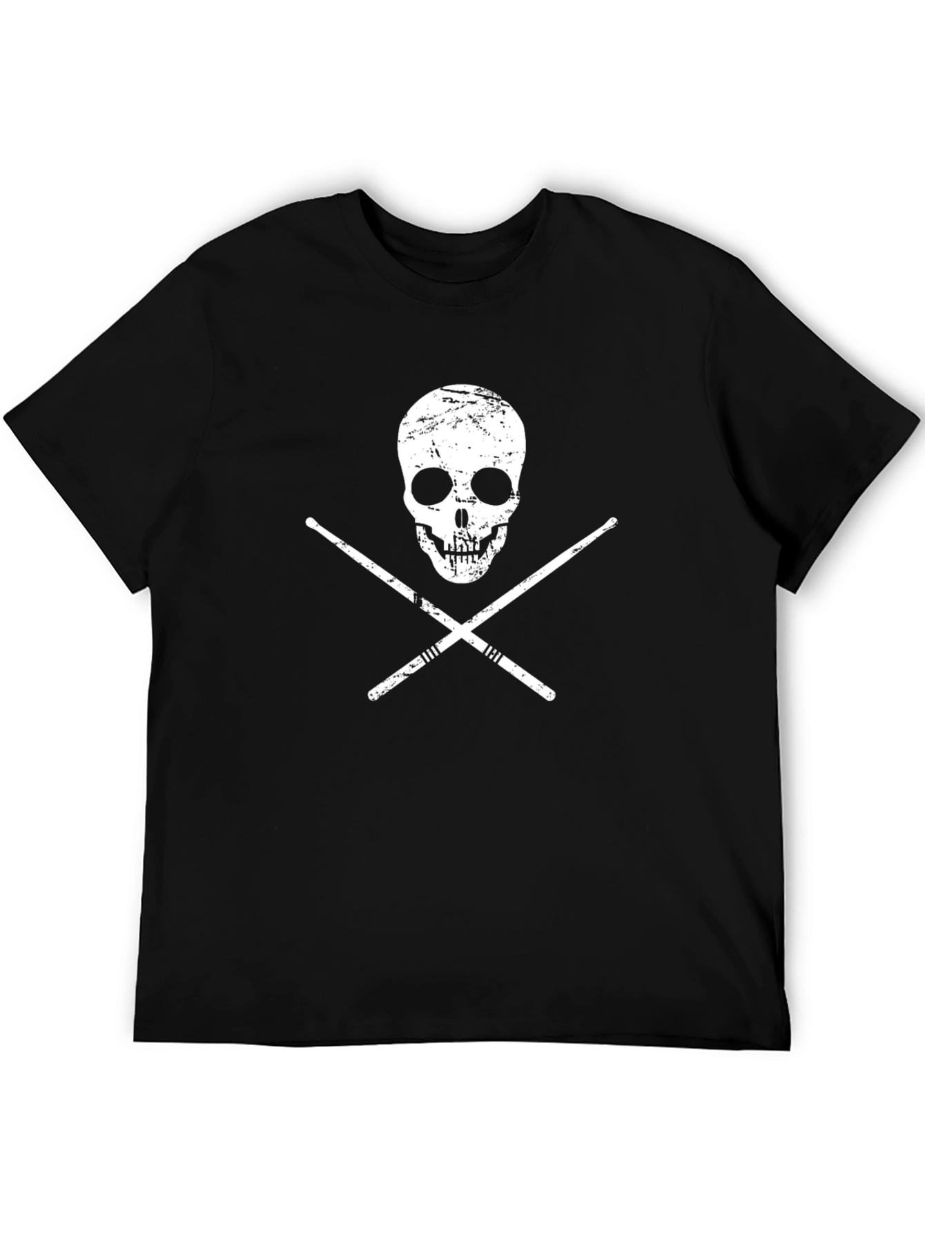 Skull & Drumsticks Graphic Tee - Black
