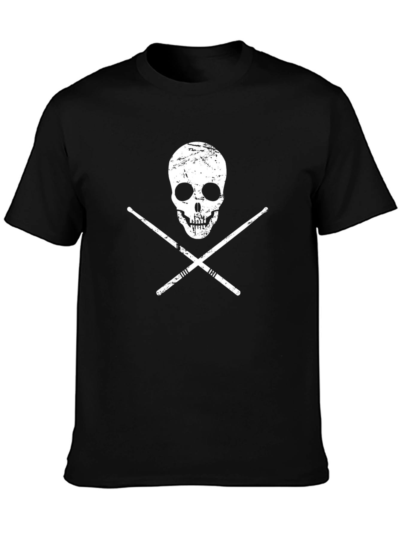 Skull & Drumsticks Graphic Tee - Black