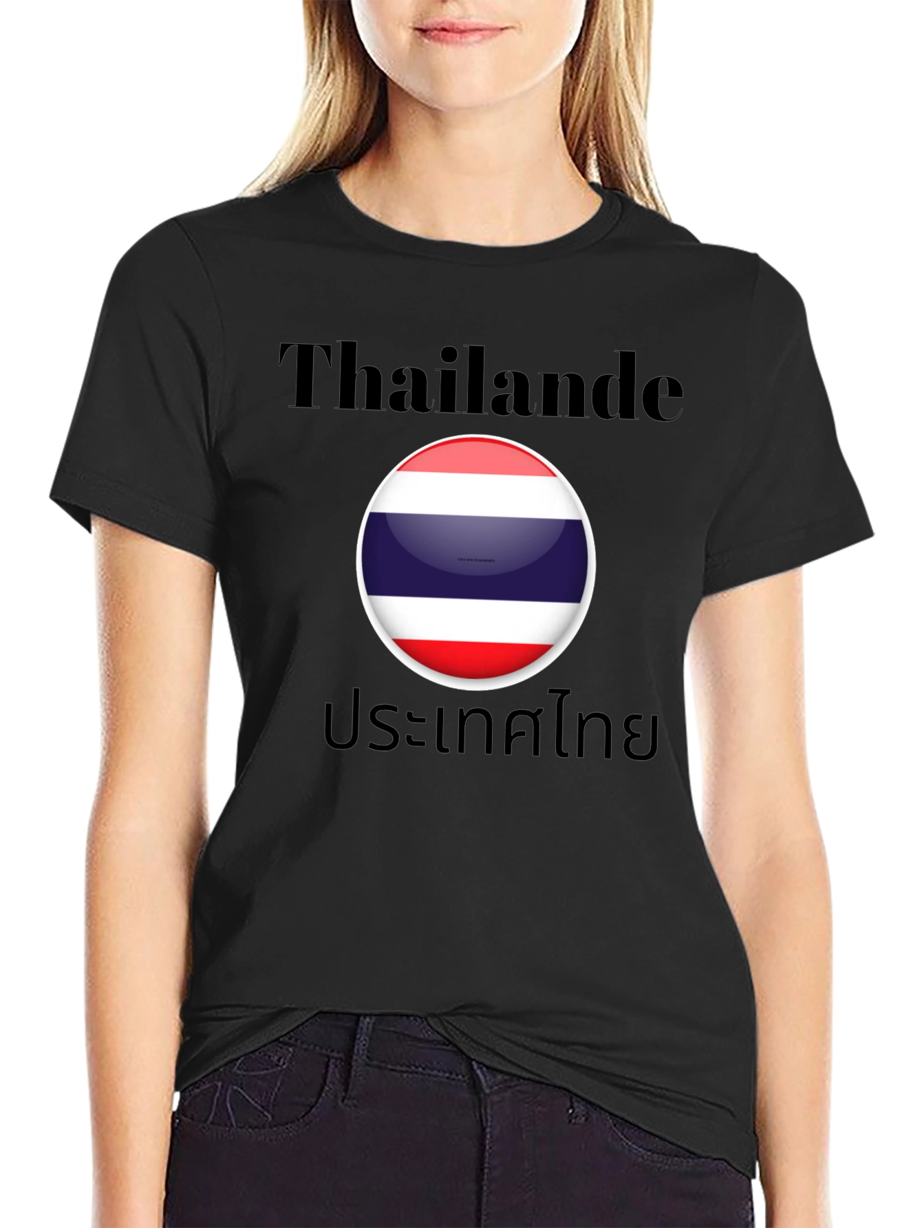 Thailand Flag T-Shirt - Black Cotton Tee