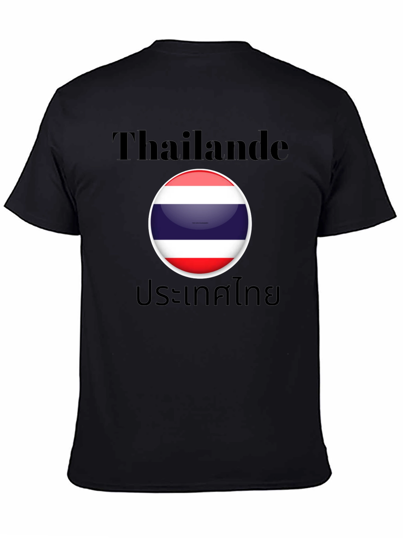 Thailand Flag T-Shirt - Black Cotton Tee
