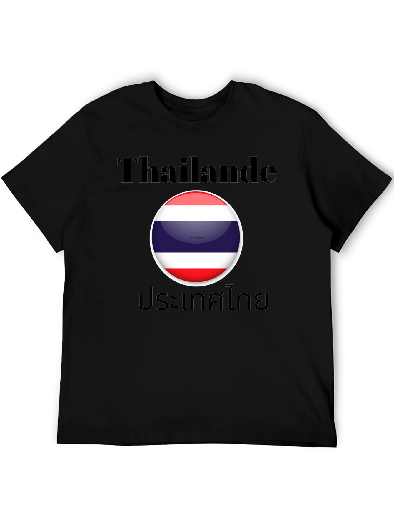 Thailand Flag T-Shirt - Black Cotton Tee