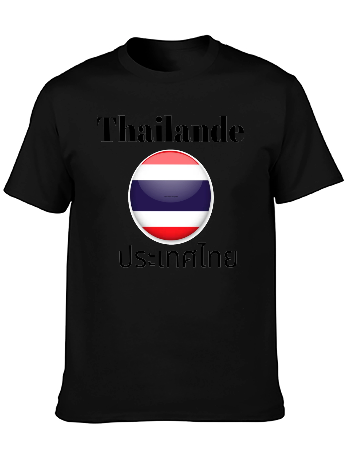 Thailand Flag T-Shirt - Black Cotton Tee