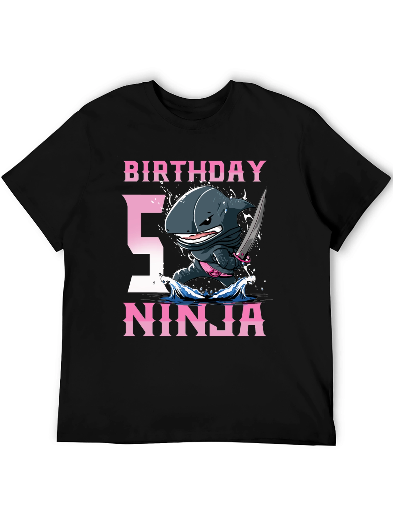 Birthday Shark Ninja T-Shirt - 5th Birthday Tee