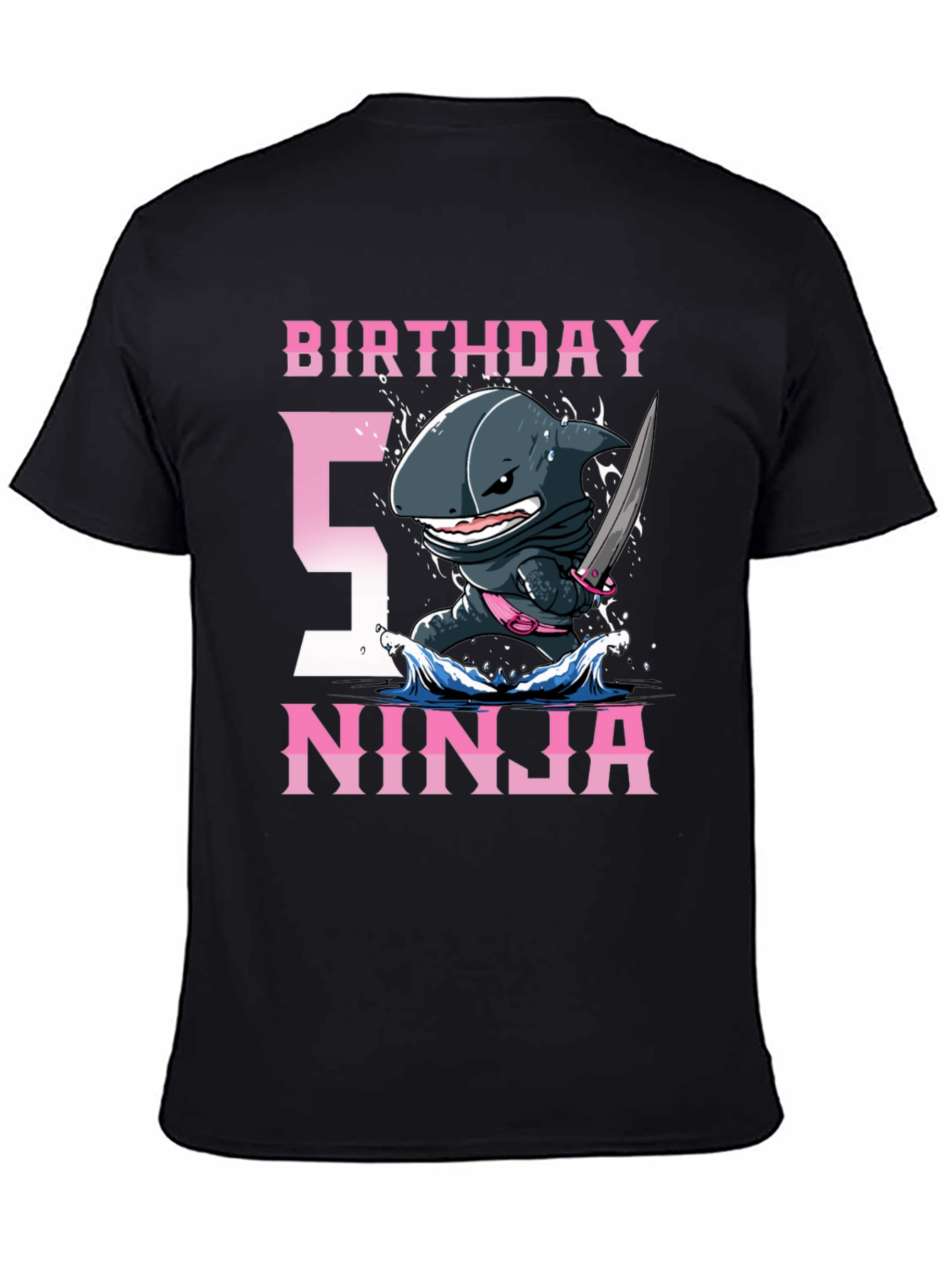 Birthday Shark Ninja T-Shirt - 5th Birthday Tee