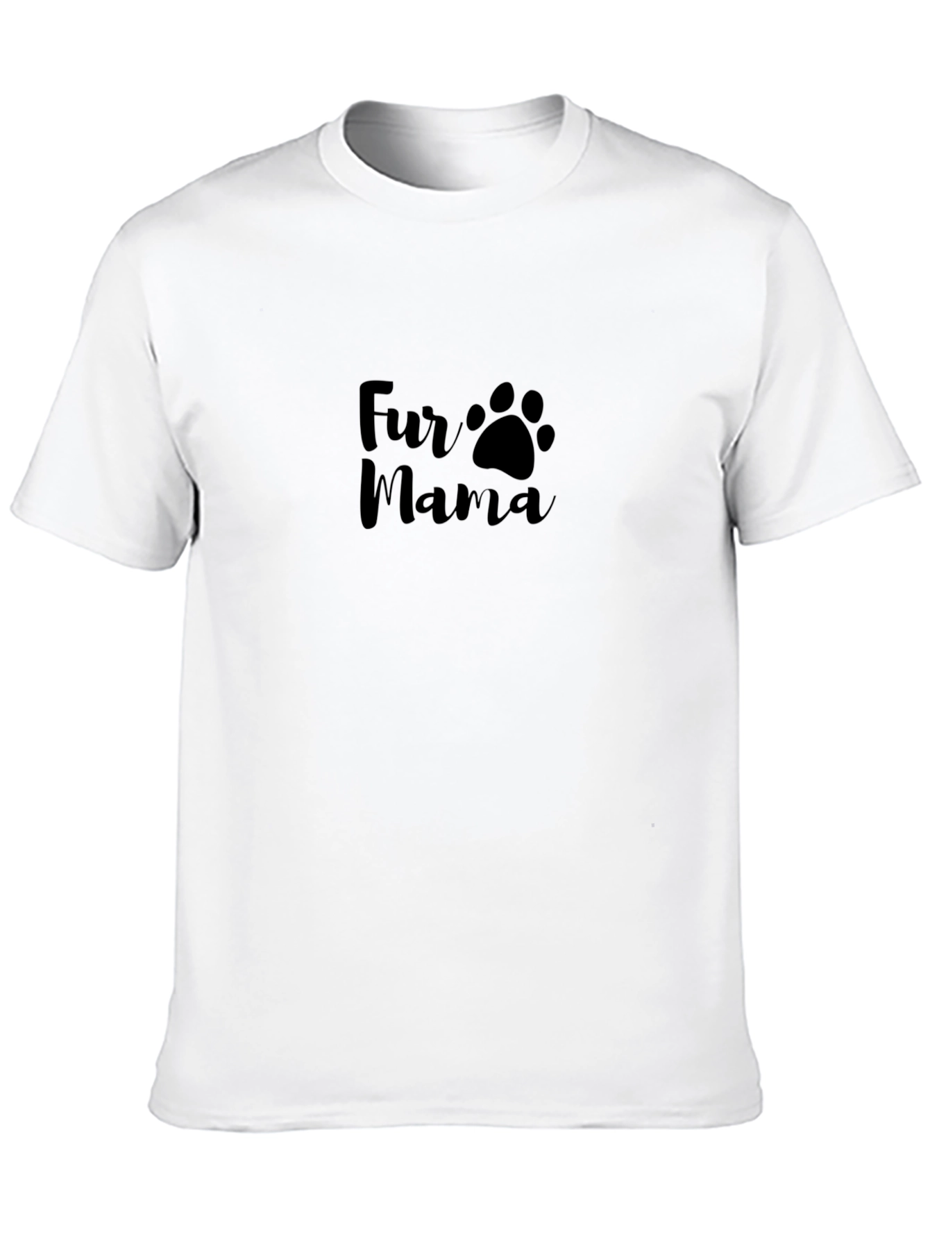 Fur Mama Paw Print Graphic Tee - Black