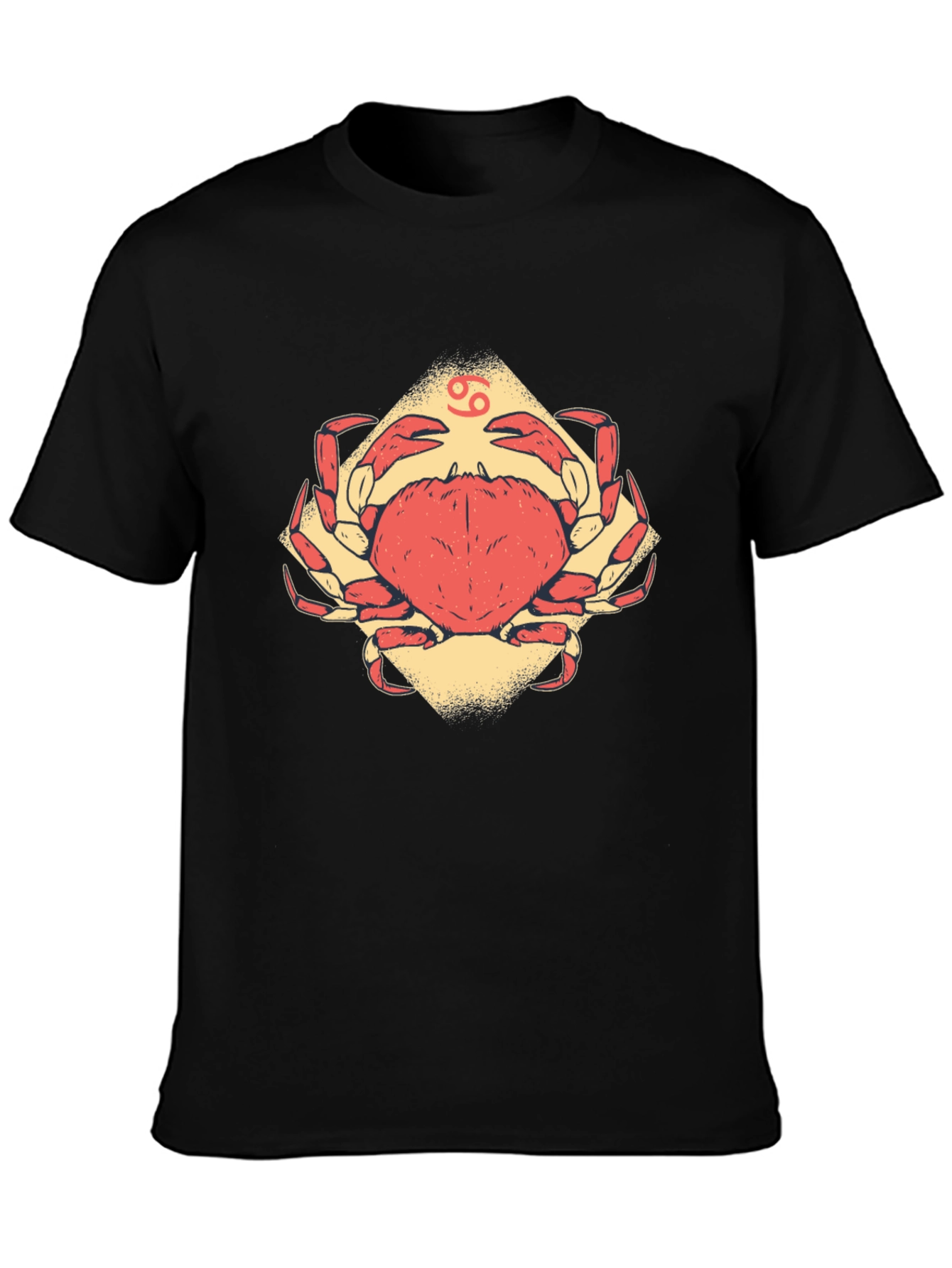 Cancer Zodiac Graphic Tee - Black Cotton T-Shirt
