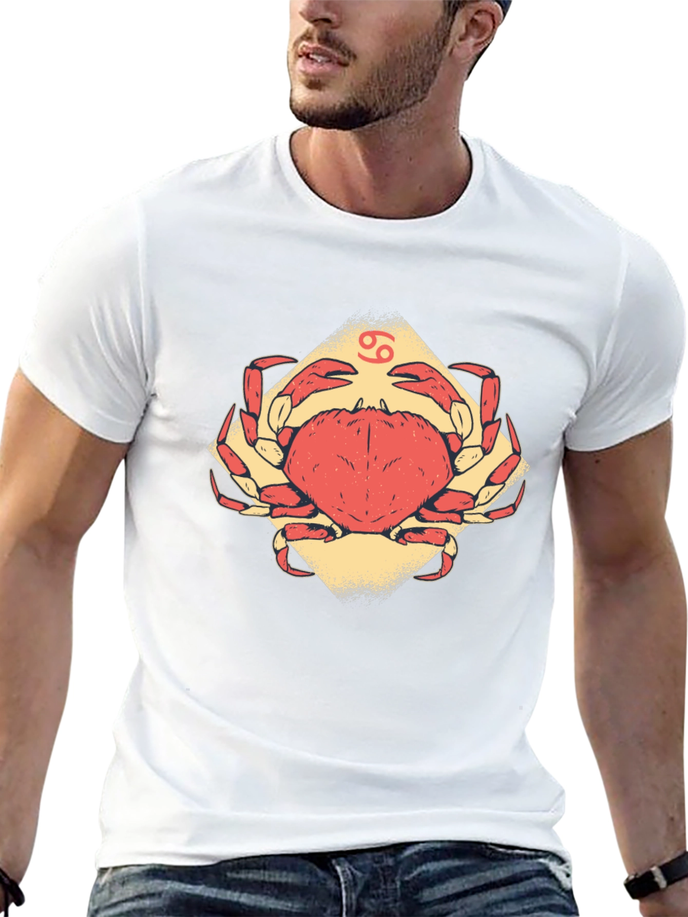 Cancer Zodiac Graphic Tee - Black Cotton T-Shirt