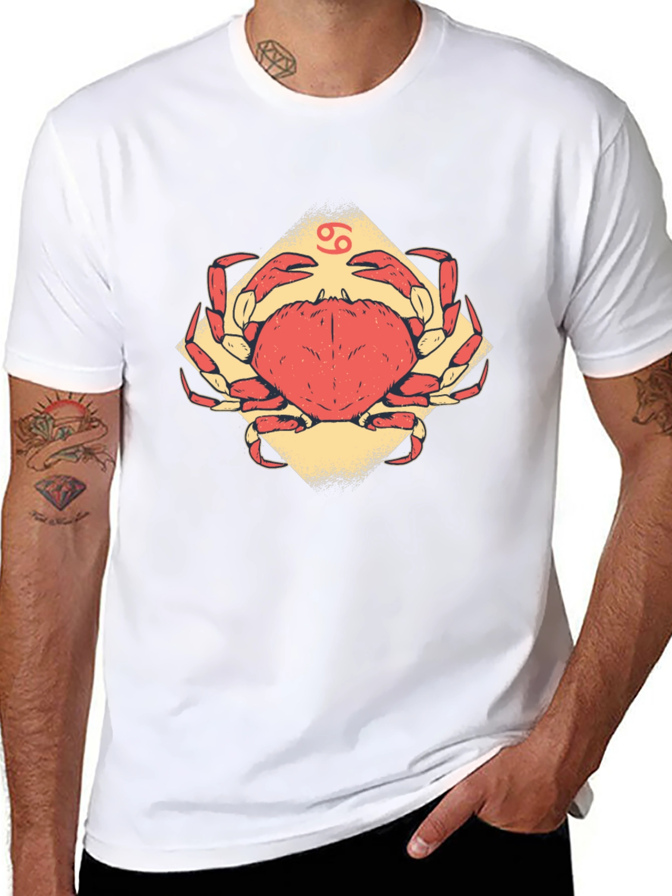 Cancer Zodiac Graphic Tee - Black Cotton T-Shirt