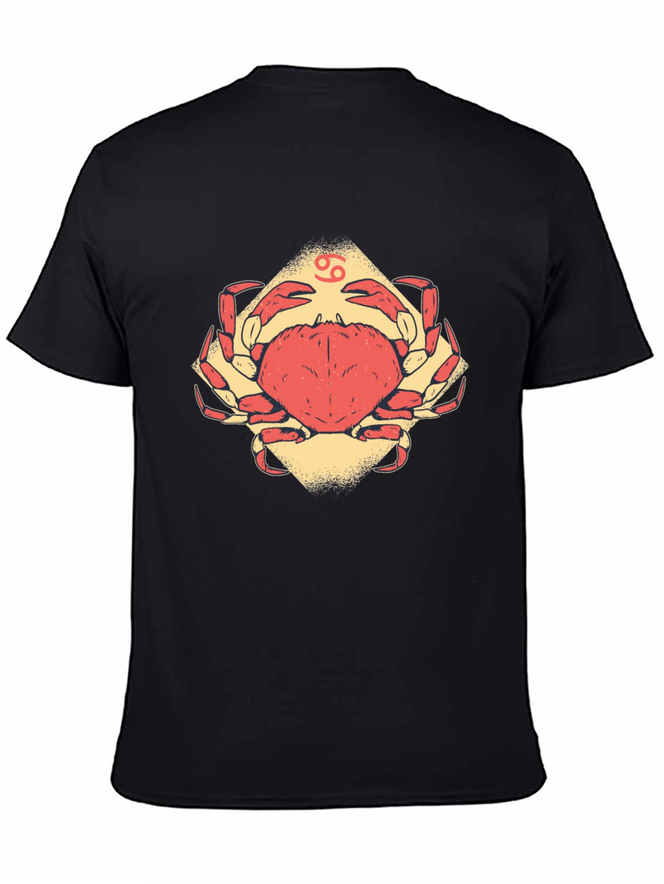 Cancer Zodiac Graphic Tee - Black Cotton T-Shirt
