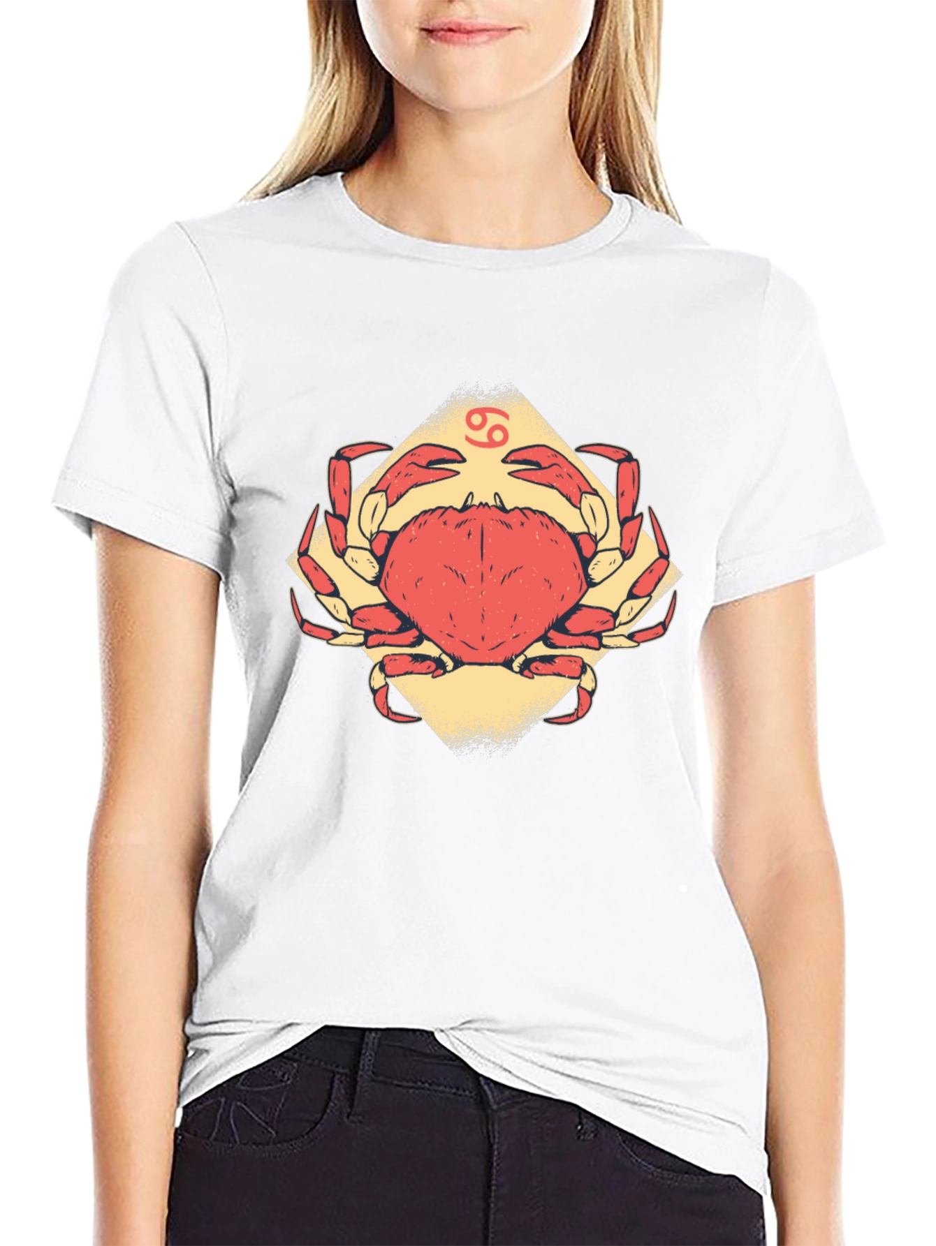 Cancer Zodiac Graphic Tee - Black Cotton T-Shirt