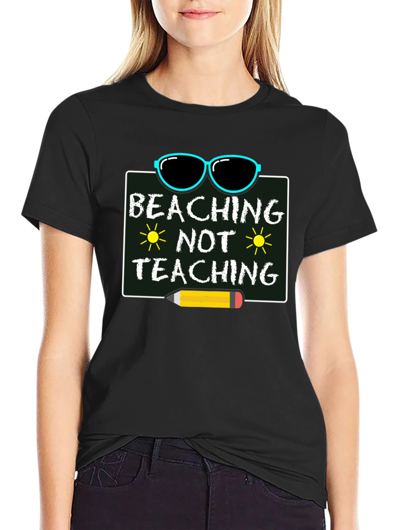 Beaching Not Teaching Graphic T-Shirt