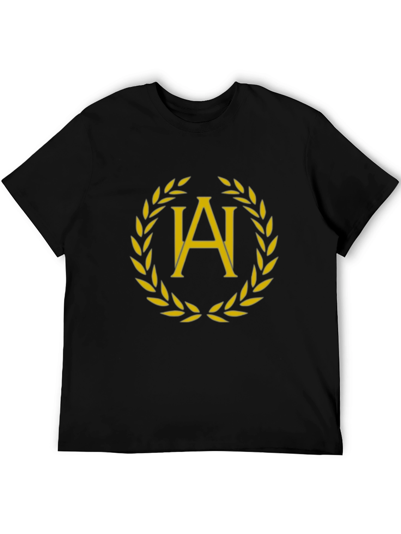 Elegant Laurel Wreath Initial T-Shirt