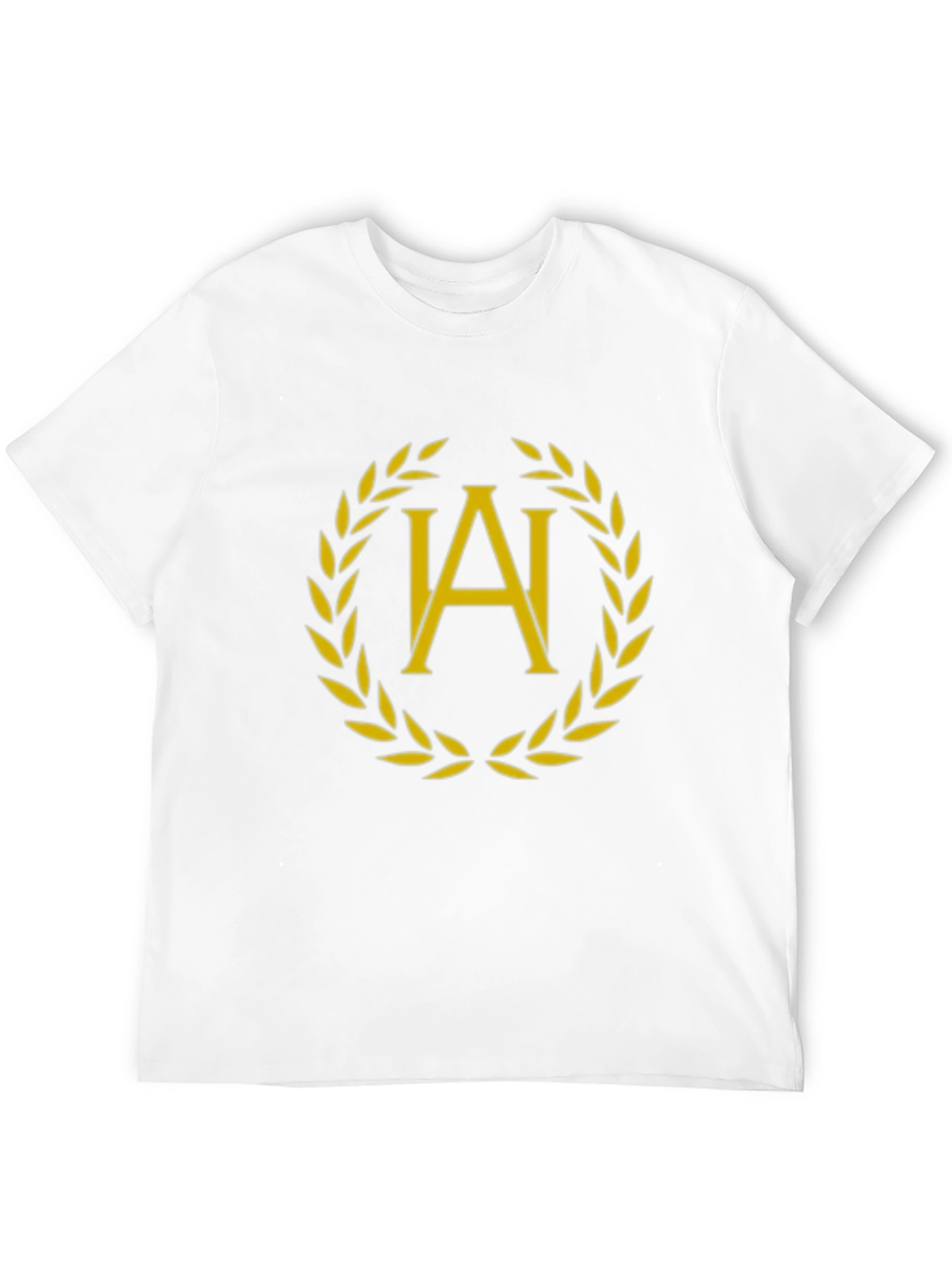 Elegant Laurel Wreath Initial T-Shirt