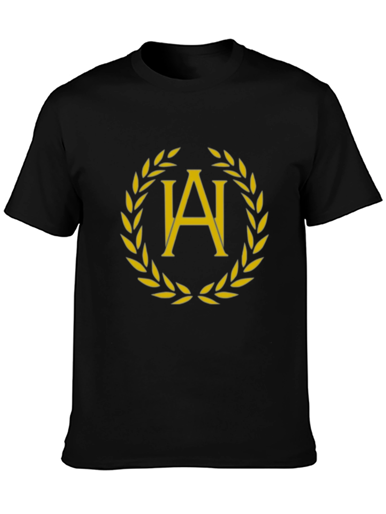 Elegant Laurel Wreath Initial T-Shirt