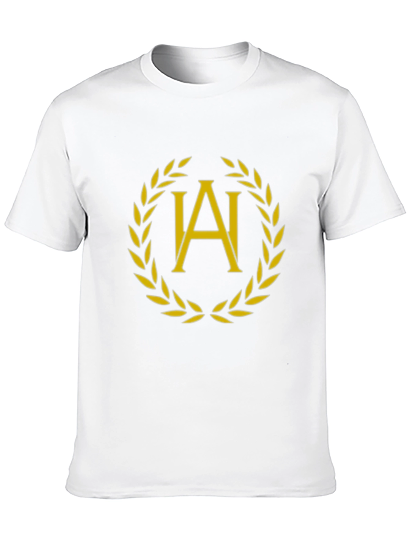 Elegant Laurel Wreath Initial T-Shirt