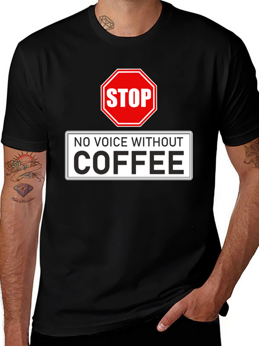 Coffee Addict Tee - No Voice Without Coffee Black T-Shirt
