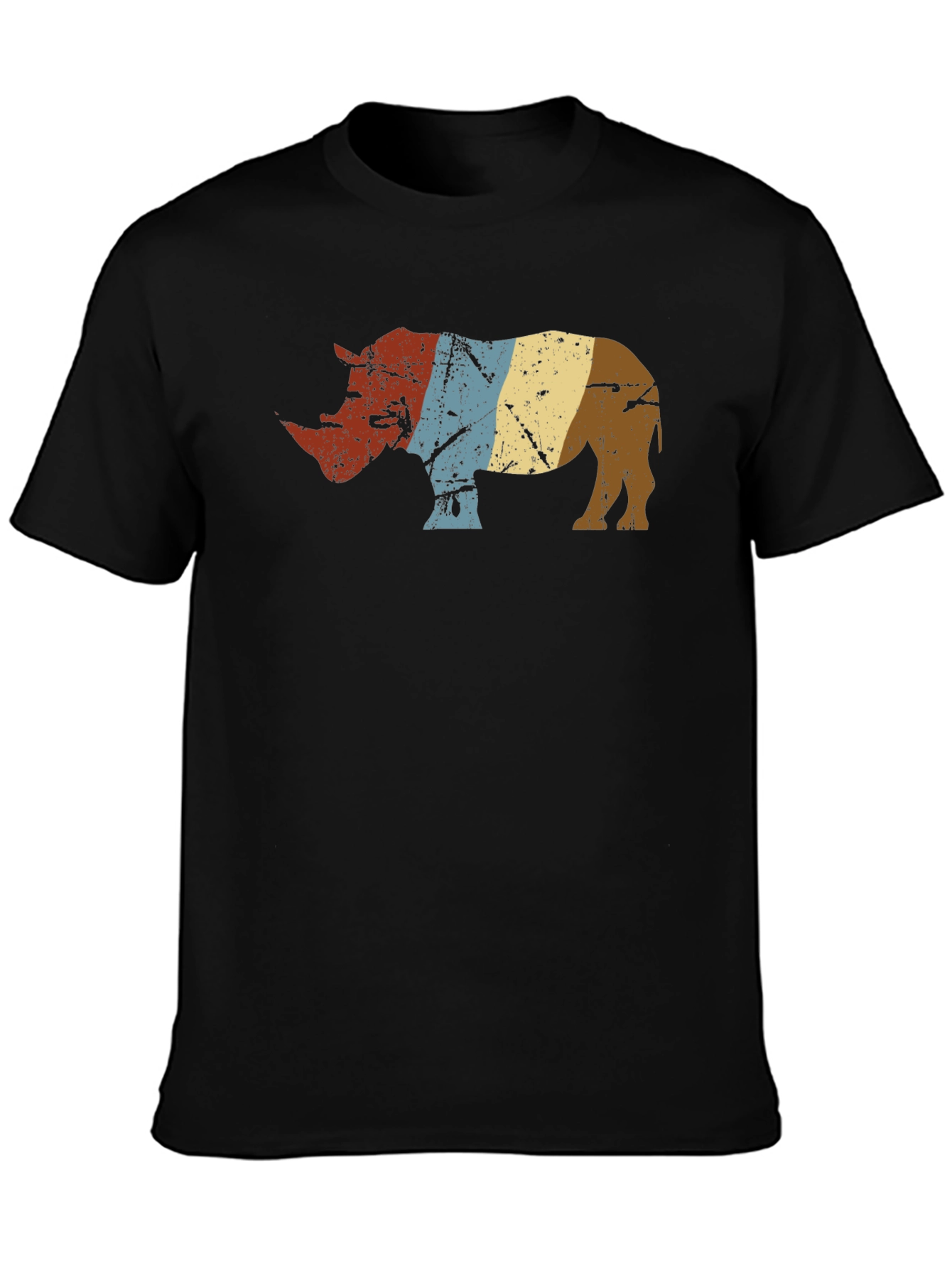 Retro Rhino Graphic Tee - Stylish Animal Lover Shirt