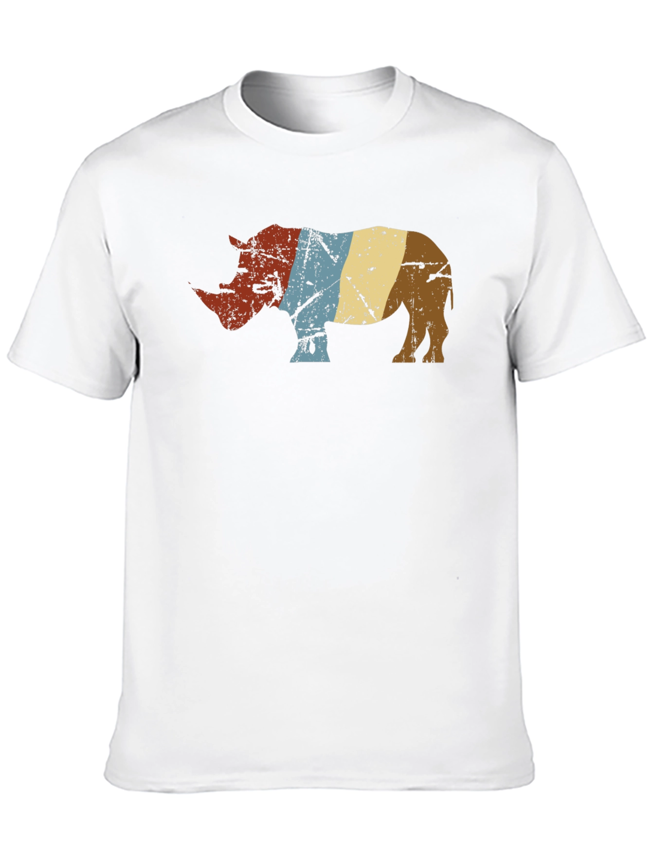 Retro Rhino Graphic Tee - Stylish Animal Lover Shirt