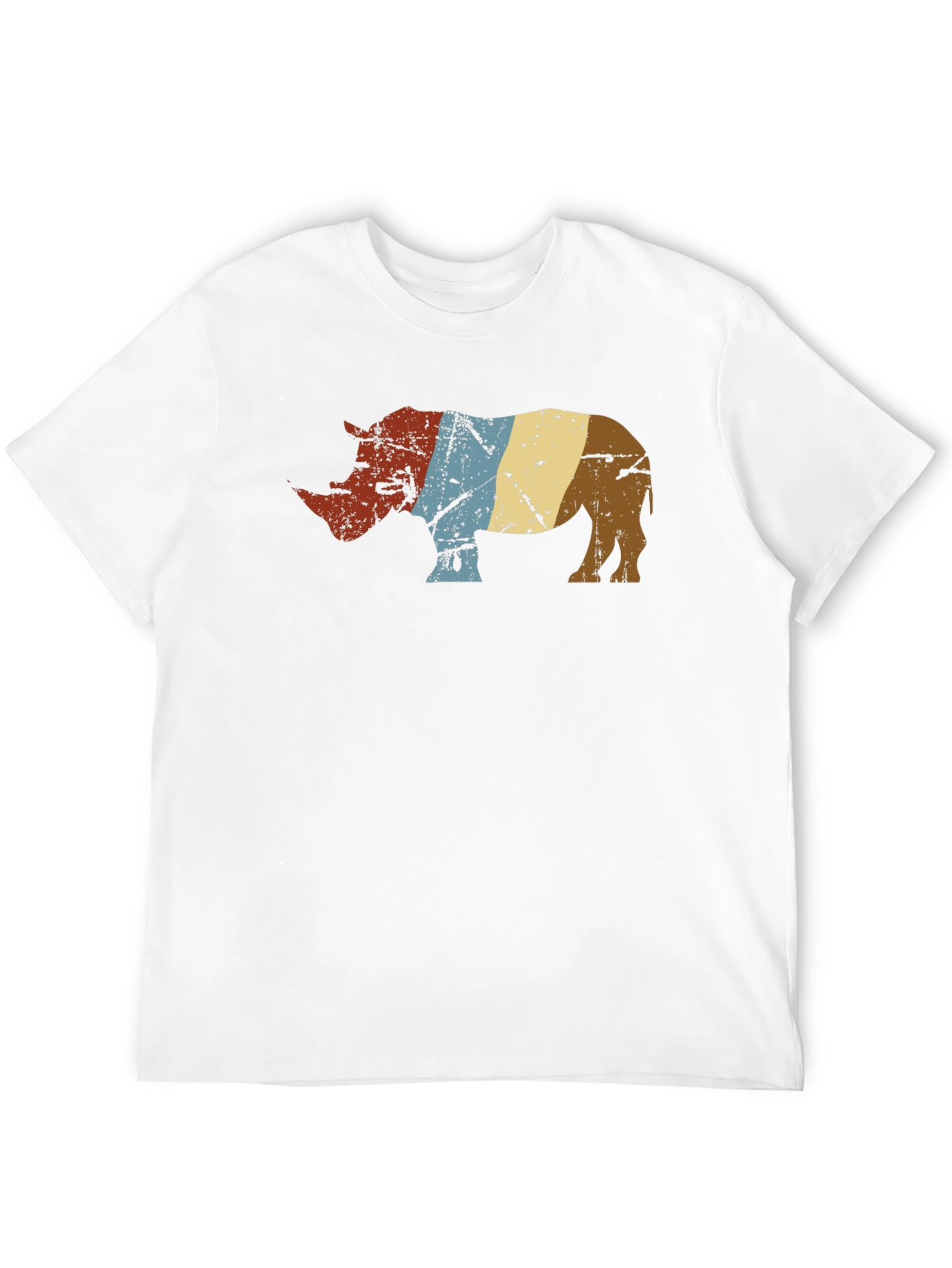 Retro Rhino Graphic Tee - Stylish Animal Lover Shirt